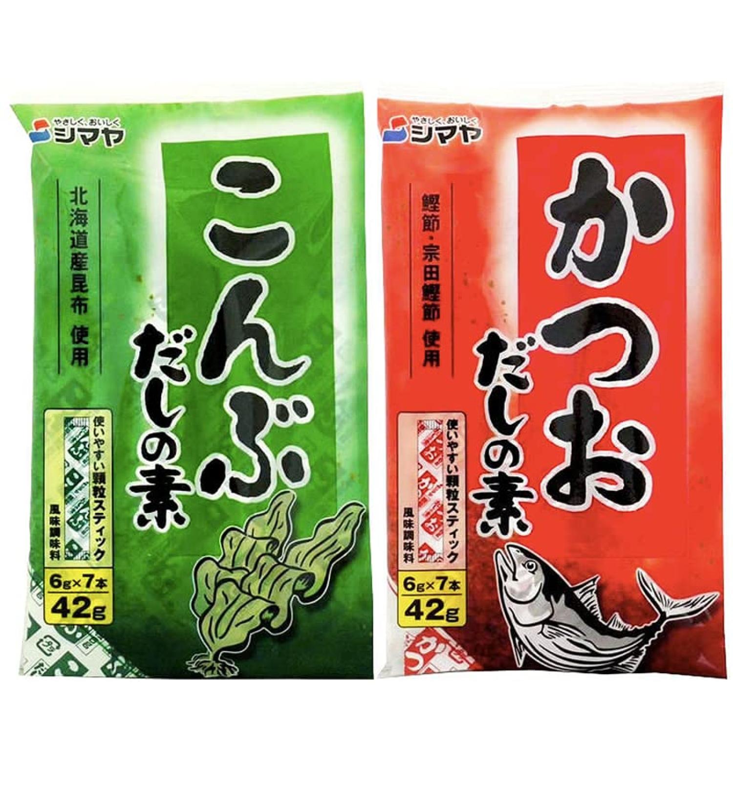 Shimaya Katsuo Bonito Dashi Stock Powder and Kombu Kelp Stock Powder - each pack of 42g by Food Sanctuary - Buy Online on GoSupps.com