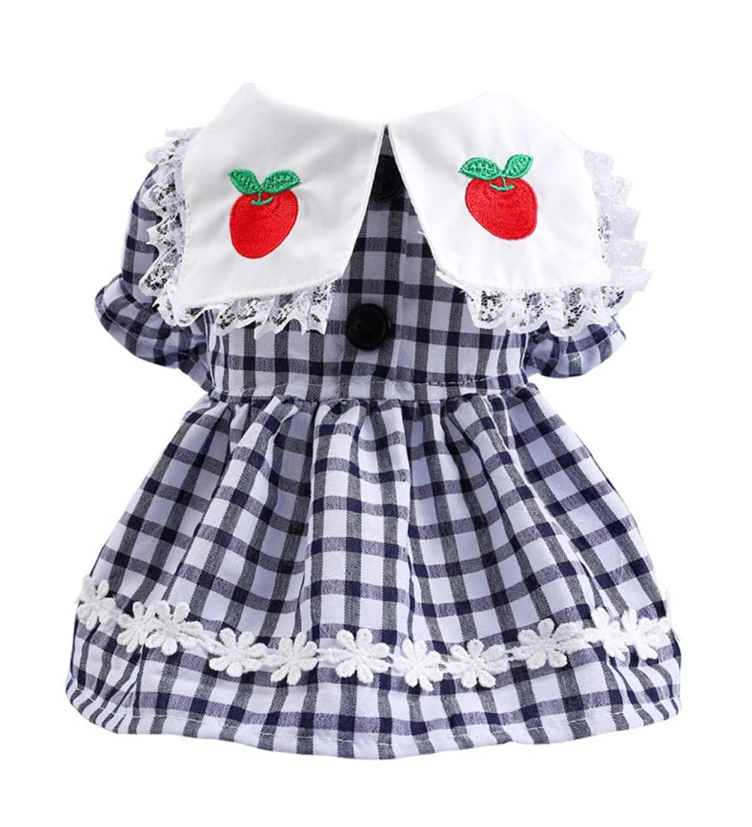 Buy LtuzPet Plaid Dog & Cat Tutu Dress with Bow Knot - Stylish Party Outfit for Small Pets in Blue - Buy Online on GoSupps.com