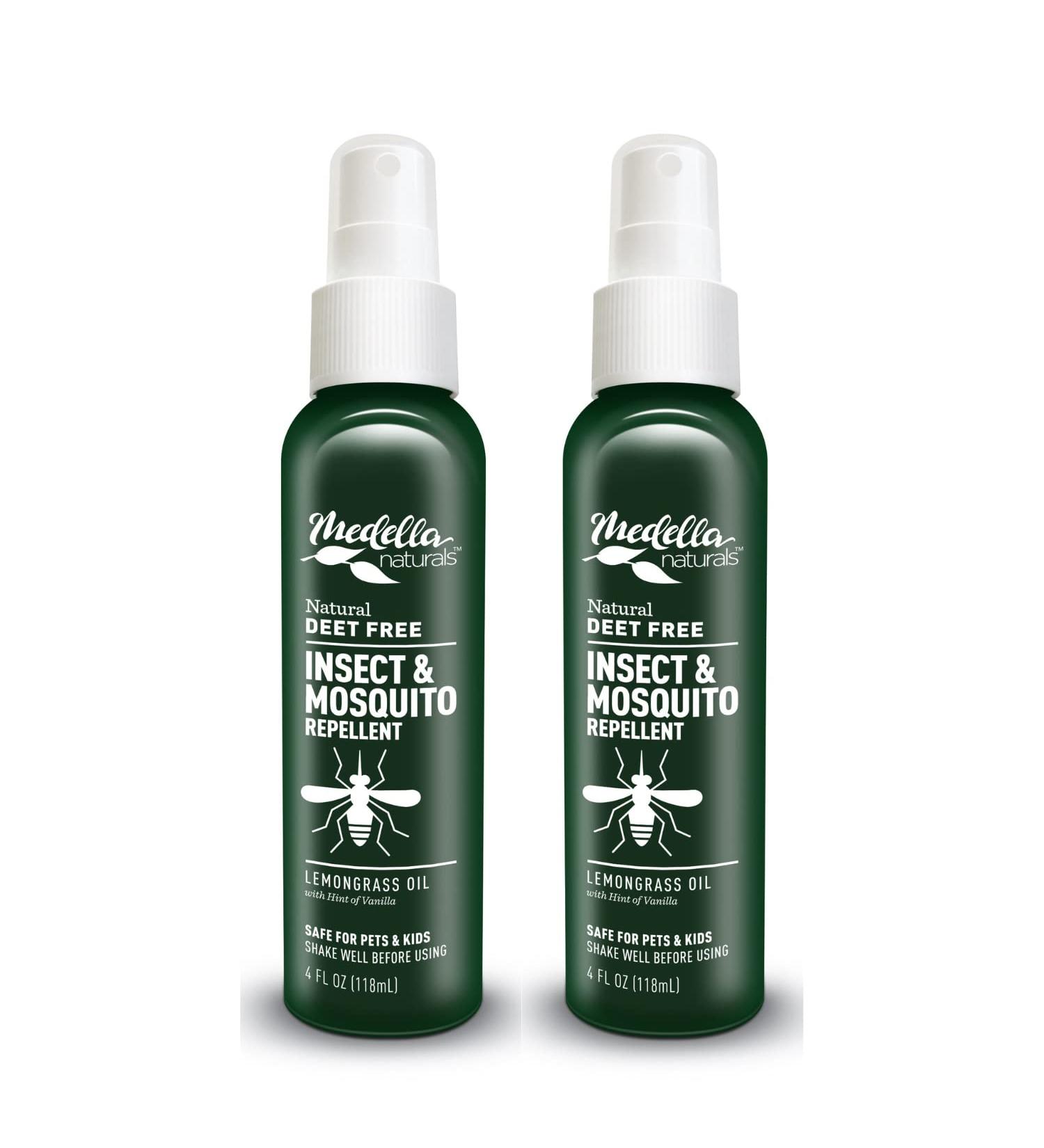 Medella Naturals Insect & Mosquito Repellent Spray (4 oz) - Pack of 2 | DEET-Free, All-Natural Formula | Safe for Baby, Kid, and Pet - Buy Online on GoSupps.com