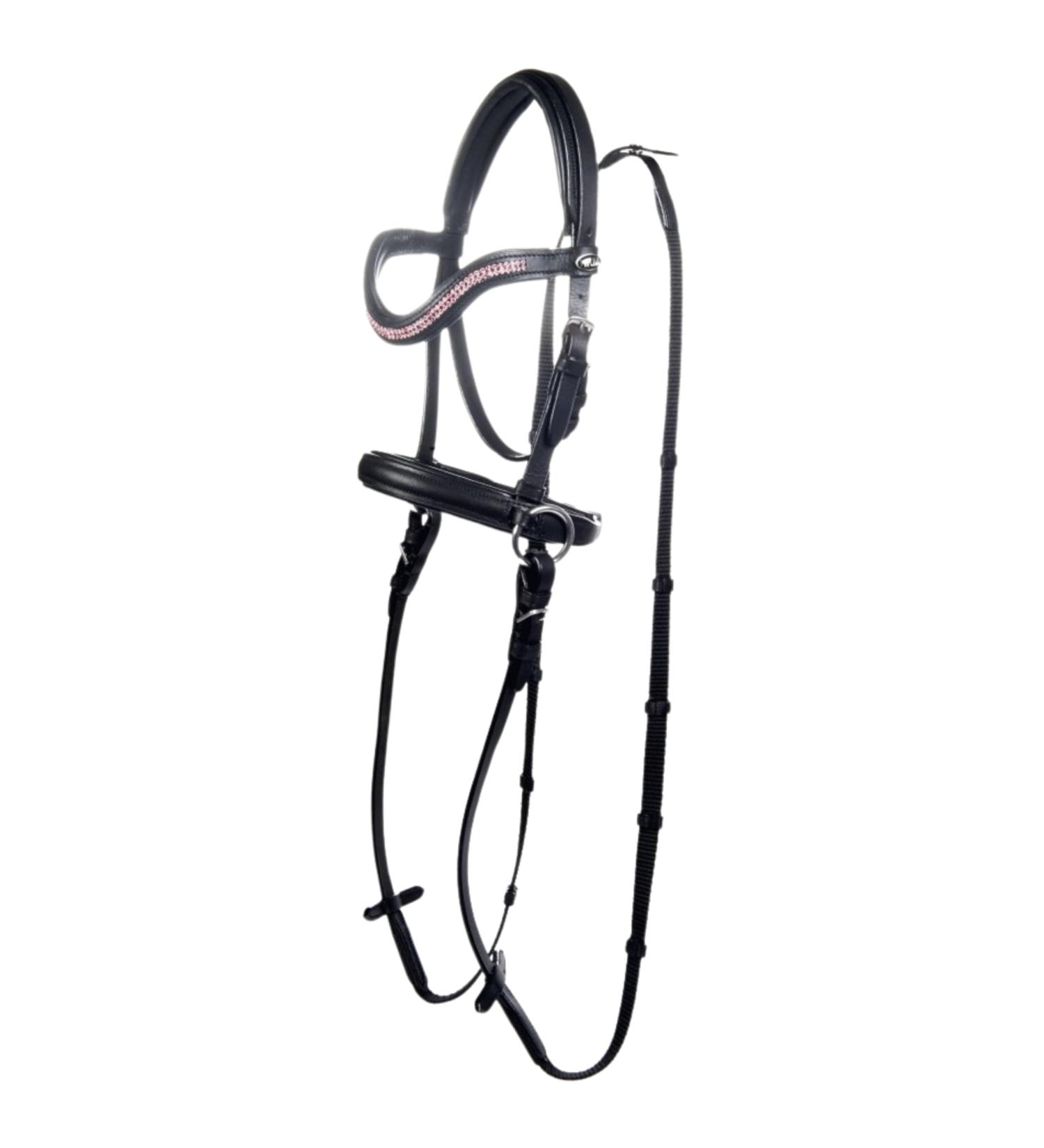 RL24 Leather Bridle for Wooden Horses - Black/Pink | Funny HKM Horse Toys & Accessories for Children - Buy Online on GoSupps.com