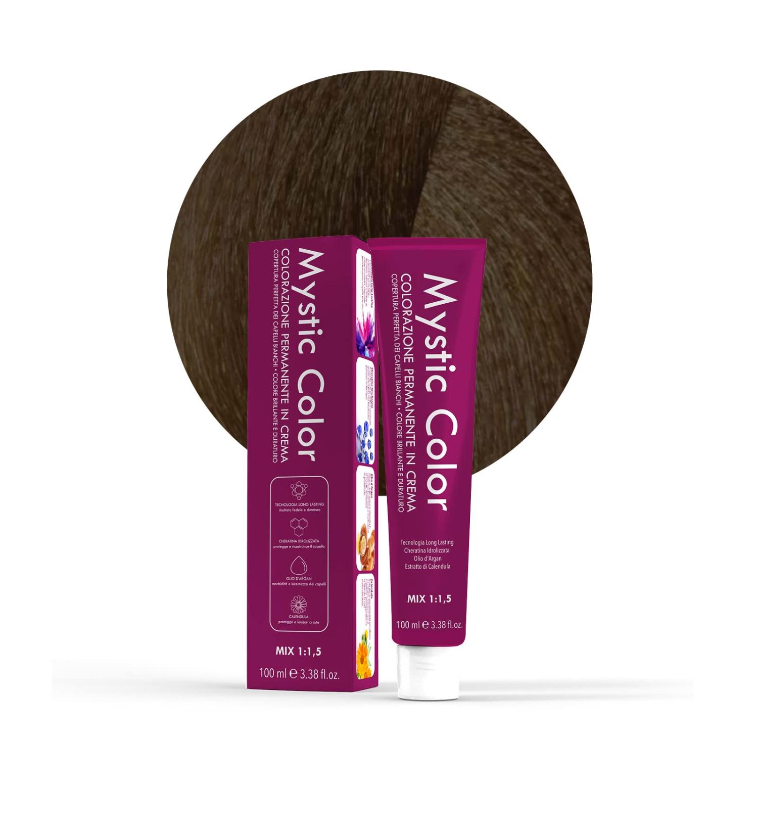 Mystic Color Hair Color Formula Enriched with Argan Oil and Calendula Long-Lasting Permanent Coloring Cream Light Tobacco Brown 5.8 100 ml - Buy Online on GoSupps.com