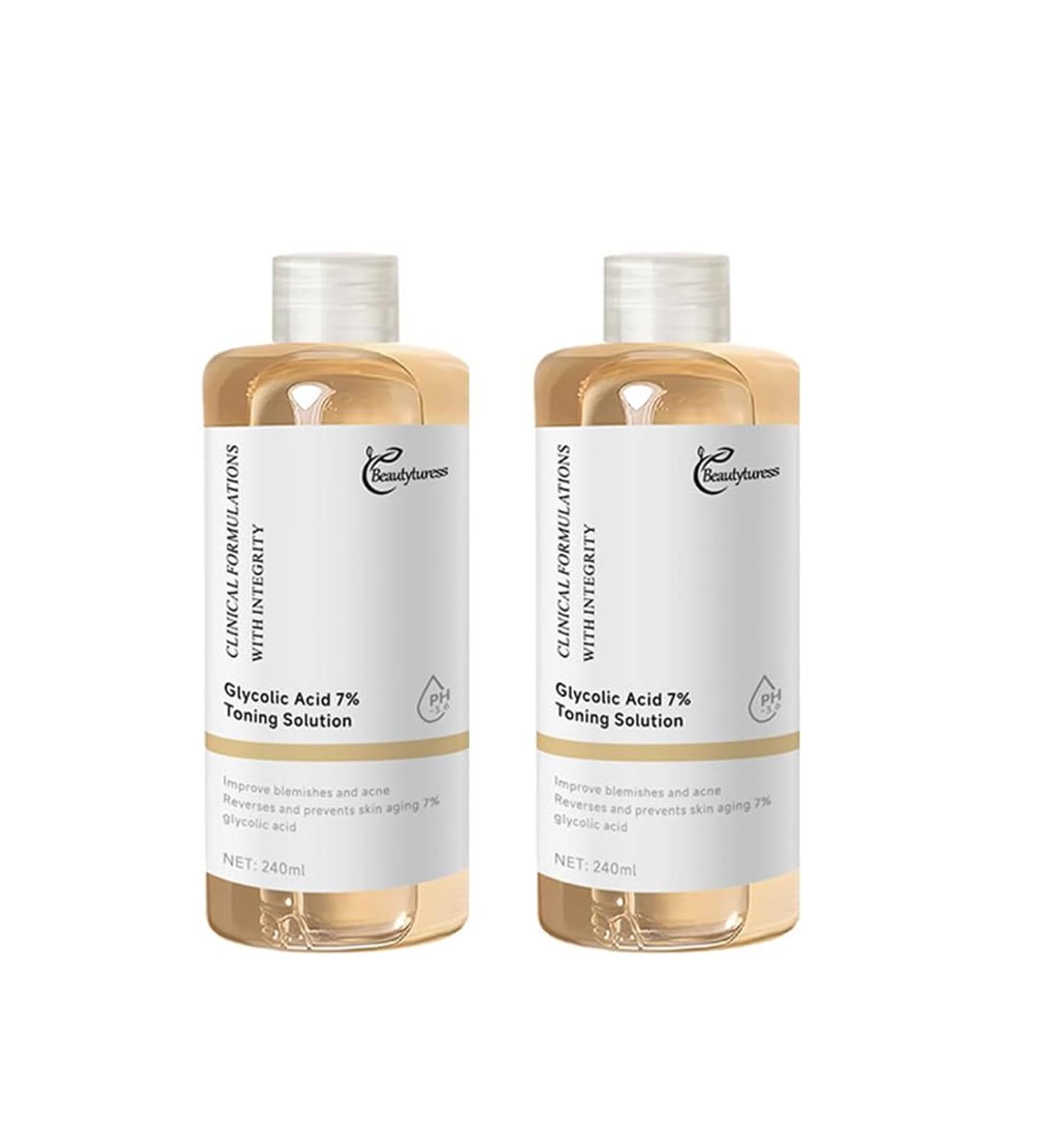 Glycolic Acid 7% Toning Solution - Gently Exfoliates Smooths Skin Texture Improvement Visible Clarity & Also Addressing Uneven Tone Reveal Radiant Skin 8.12 fl oz*2 Bottles - Buy Online on GoSupps.com