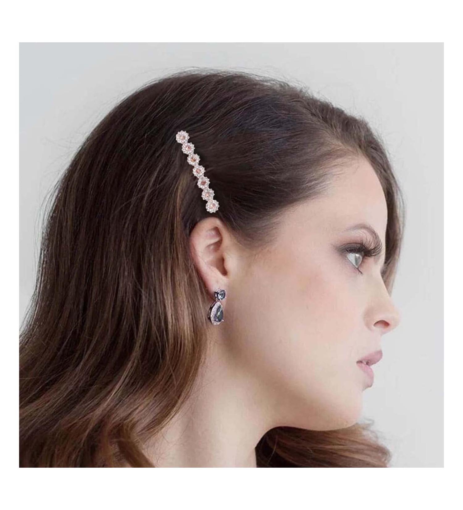Cimenexe Bohemian Crystal Hair Barrette Rhinestone Hair Clip Gold Cz Hair Pins Clips Rhinestone Flower Headwear Bridal Decorative Hair Accessories for Women and Girls Gifts - Buy Online on GoSupps.com
