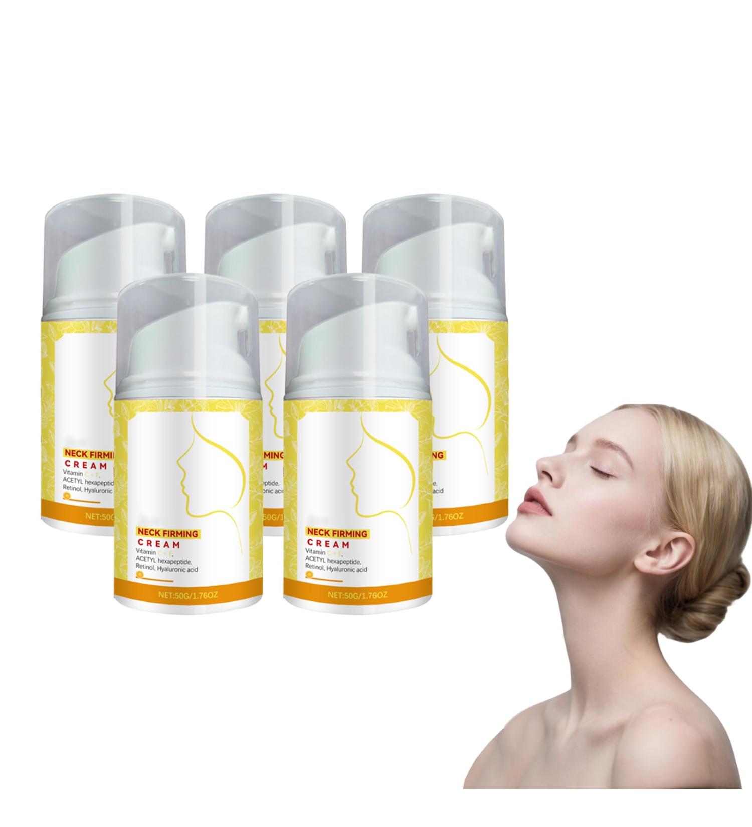 VKaoess Retinol Neck Cream for Firming and Tightening Firming Cream for Neck and Chest with Hyaluronic Acid to Improve the Visibility of Neck Lines Moisturizing Cream 50g 5 Bottles - Buy Online on GoSupps.com