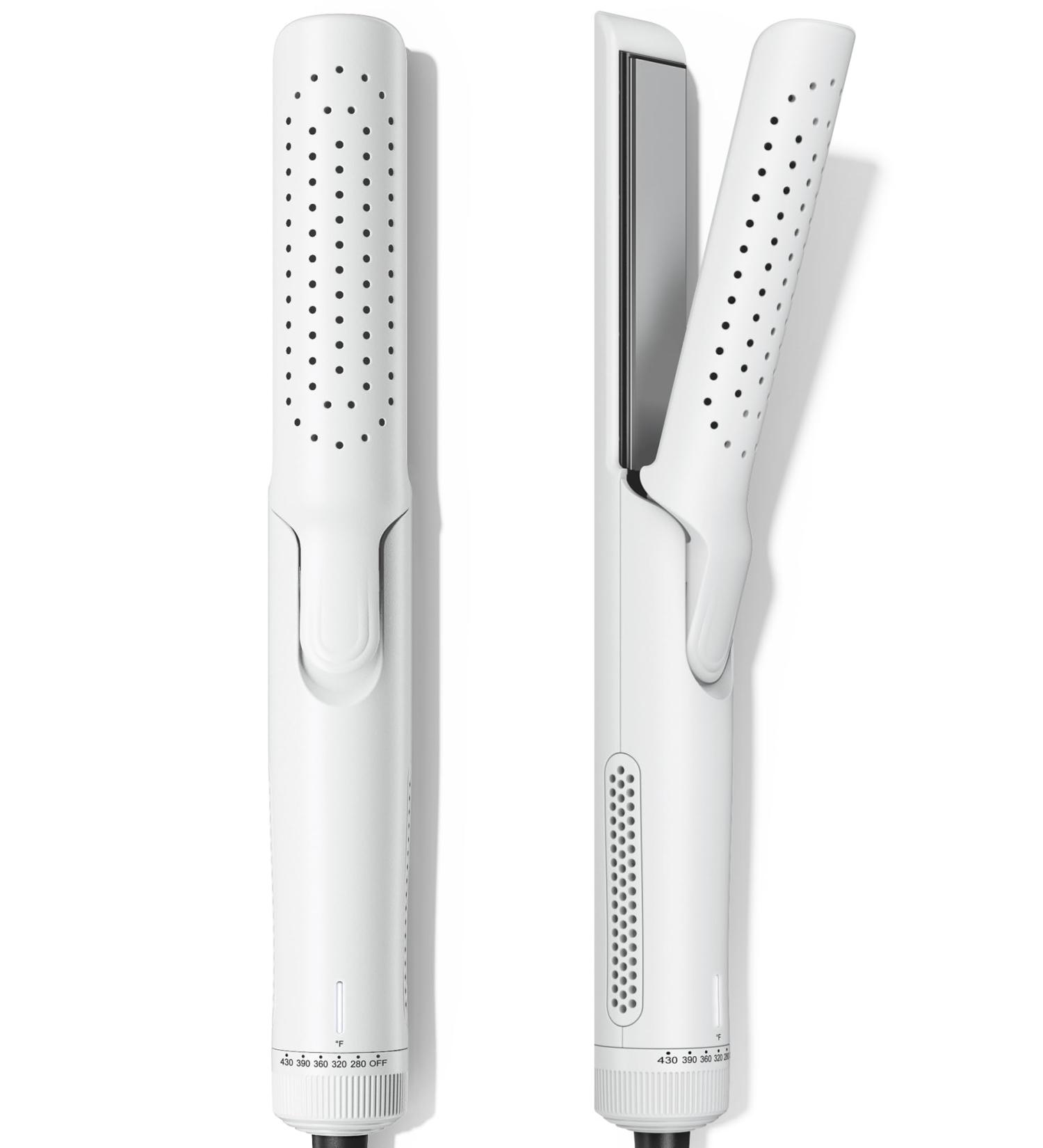 Pro Airflow Styler 2-in-1 Hair Straightener & Curler 360 Vented Cool Air 1 Inch Ceramic Flat Iron Dual Voltage White - Perfect for Long-Lasting Curls - Buy Online on GoSupps.com