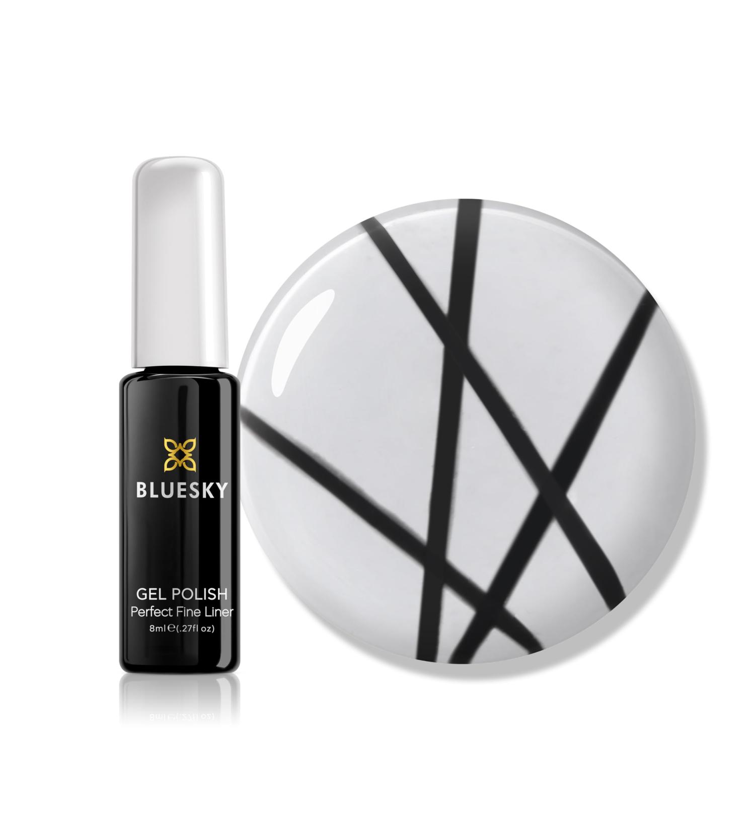 Bluesky Gel Polish Fine Liner Nail Art Gel Polish Black - 8g Gloss Fine Line Gel for Nail Design (Requires Drying Under UV LED Lamp) - Buy Online on GoSupps.com