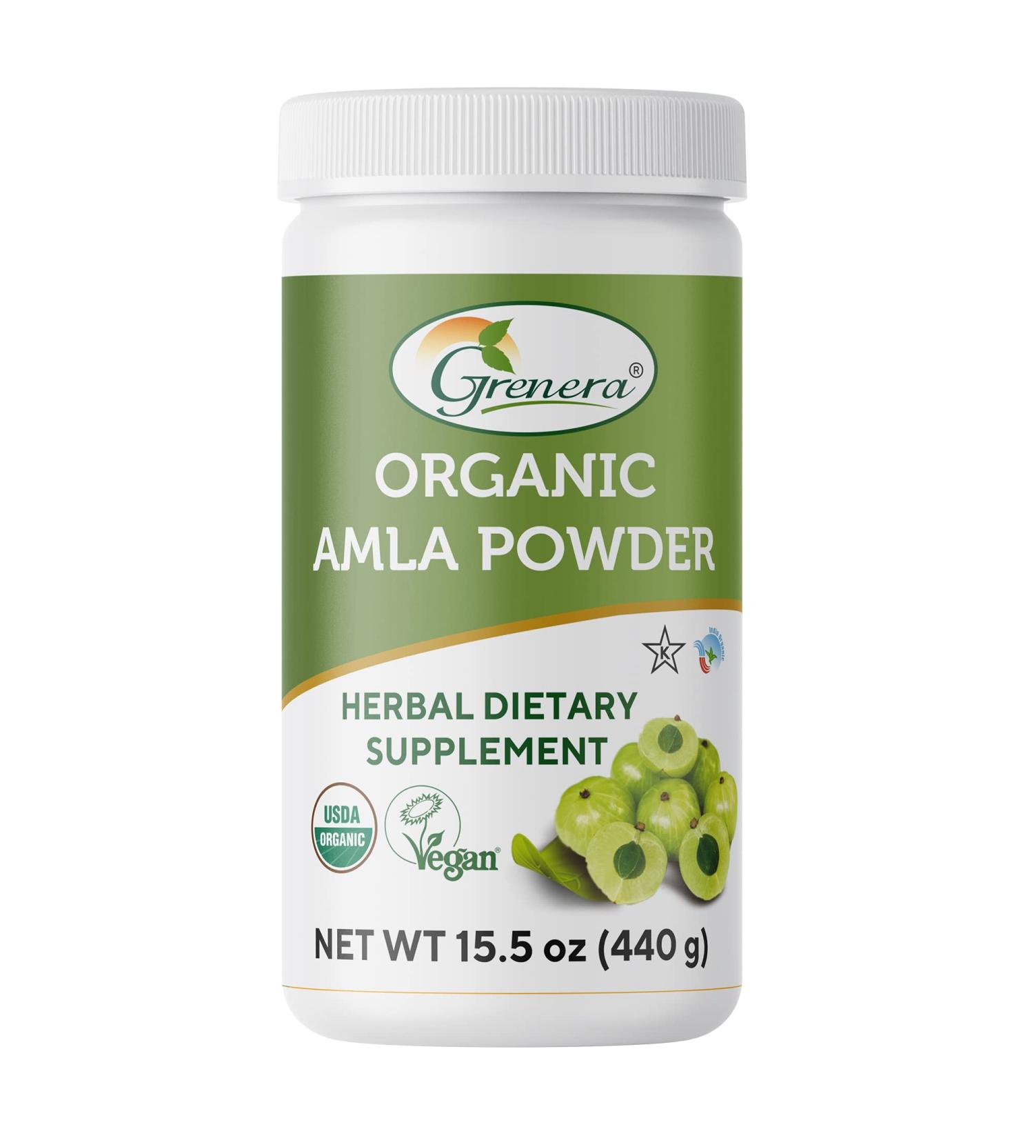 Organic Amla Powder 15.5 oz - USDA Certified, High ORAC Value - 1 Pack - Buy Online on GoSupps.com
