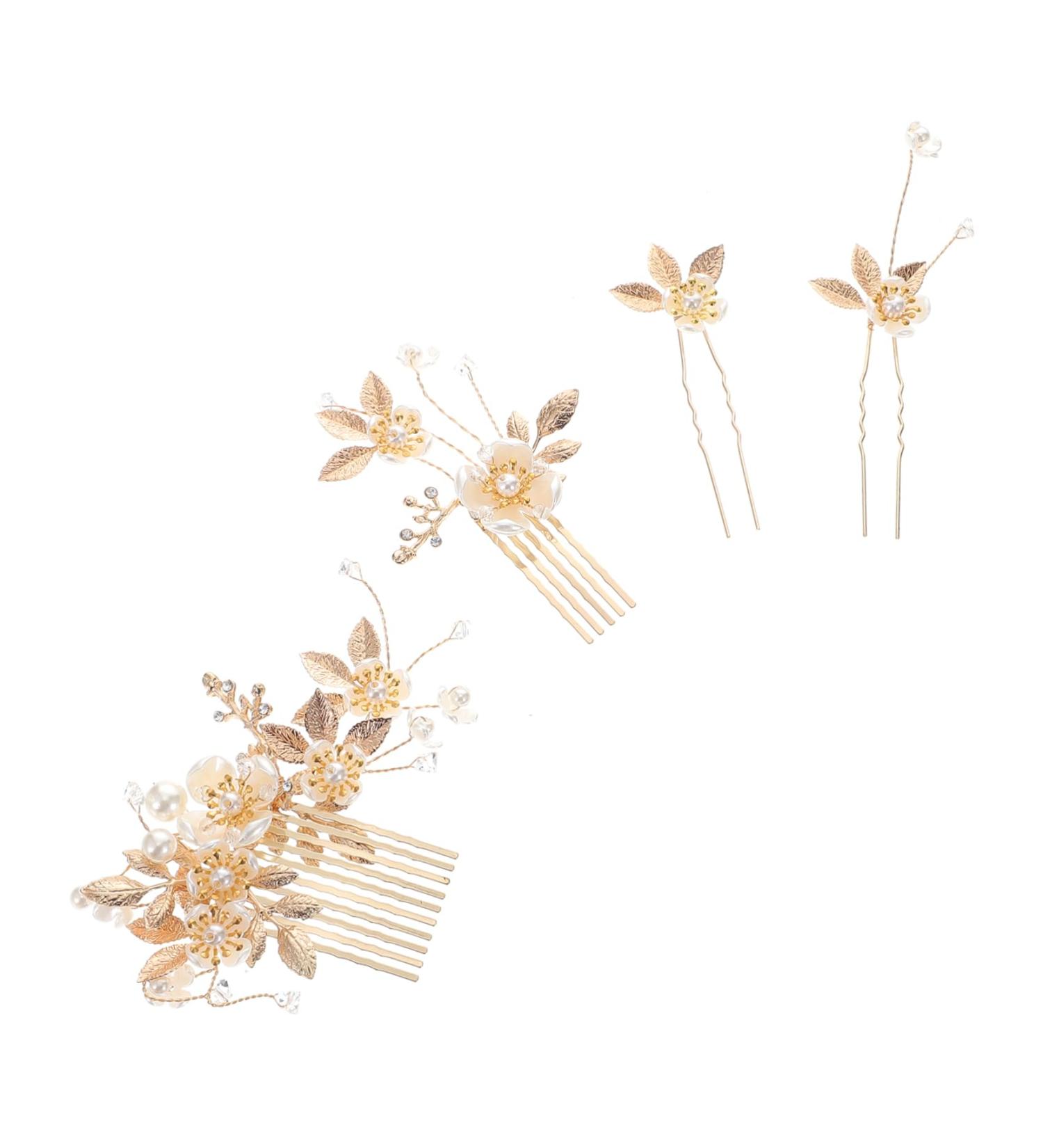 Beatifufu 1 Set Wedding Hair Comb Bridal Headdress Flower Hair Pin Wedding Headdress Bridal Headpiece Bridal Hair Accessories Wedding Hair Accessories Flower Hair Comb Flower Leaf Hair Comb - Buy Online on GoSupps.com