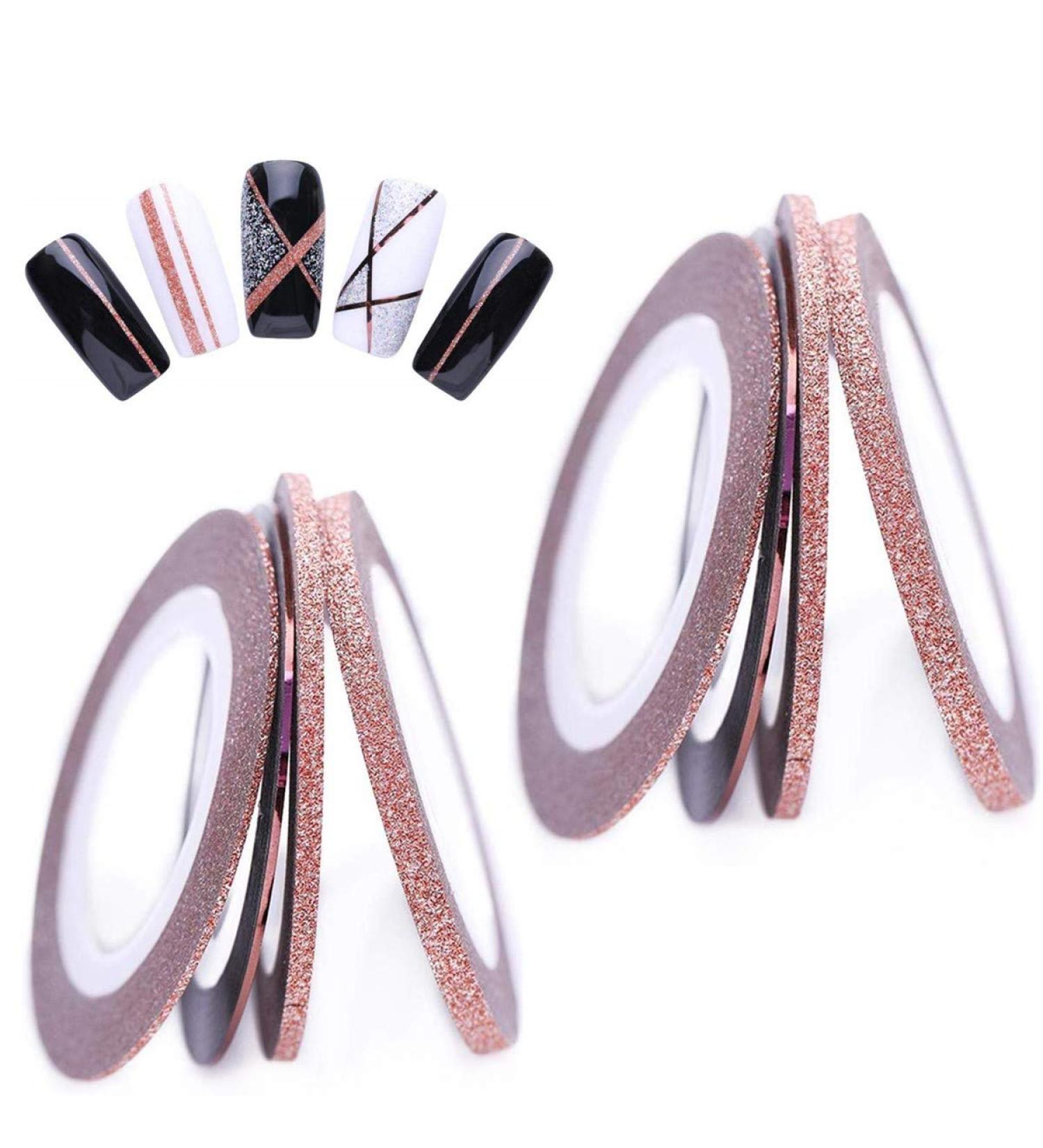 Rose Gold Matte Nail Striping Tape - 8 Rolls for DIY Nail Art Decor - Buy Online on GoSupps.com