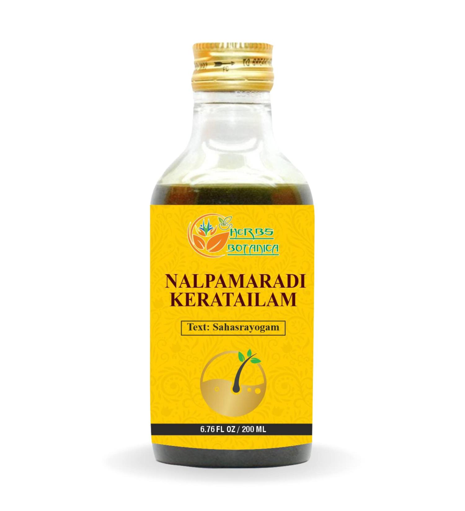 Herbs Botanica Nalpamaradi Thailam Skin Radiance Treatment Oil 200ml - Ayurvedic Oil with Turmeric & 15 Herbs for Skin, Face & Body - Buy Online on GoSupps.com