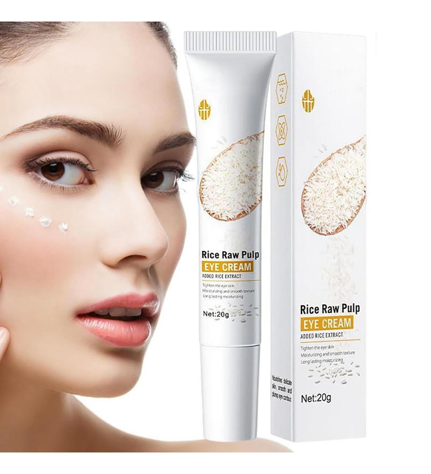 Rice Raw Pulp Eye Cream Anti Aging - Eye Cream for Dark Circles and Puffy Eyes - Moisture Hydration Under Eye Cream - Smooth Eye Contour Fade Fine Line Wrinkle - Reduce Dullness Improve Elasticity - Buy Online on GoSupps.com