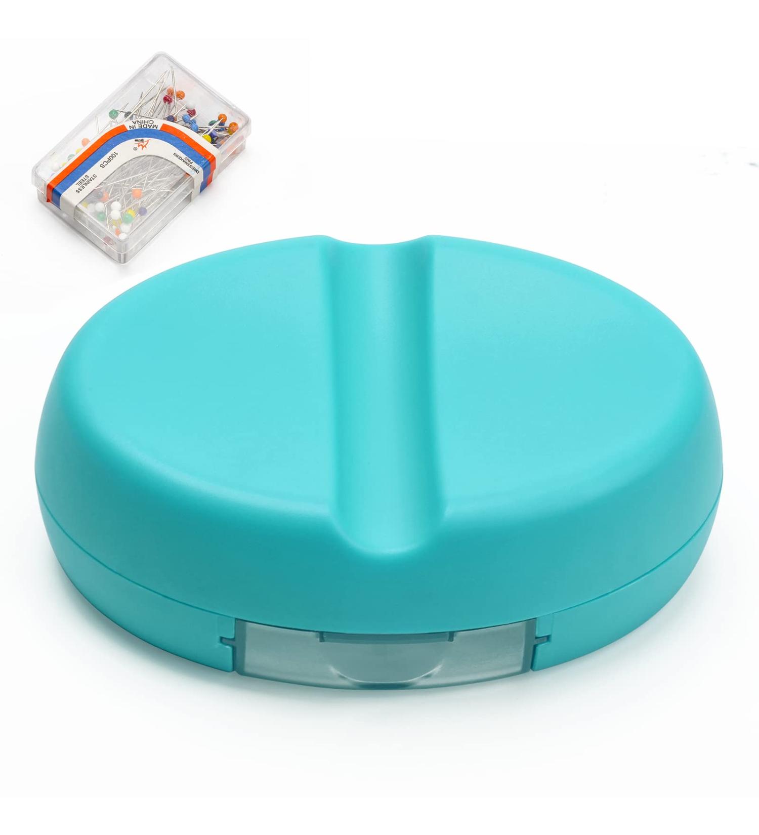 Coitak Magnetic Sewing Pincushion with 100 Plastic Head Pins - Green Magnetic Pins Holder for Sewing & Quilting - Buy Online on GoSupps.com