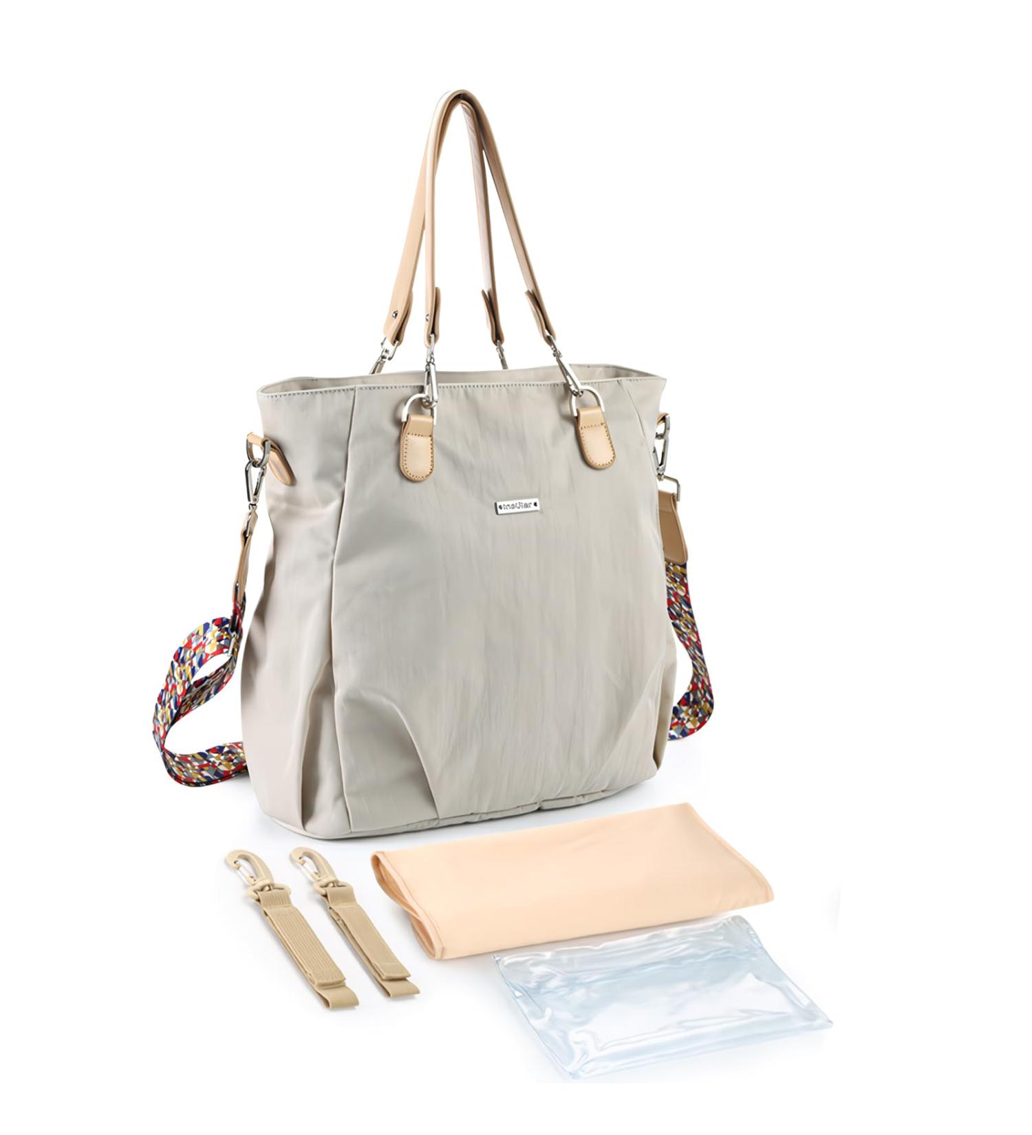 Sonarin Stylish Waterproof Baby Diaper Bag - Large Capacity Travel Changing Bag with Stroller Hooks & Wrap Pad - Buy Online on GoSupps.com