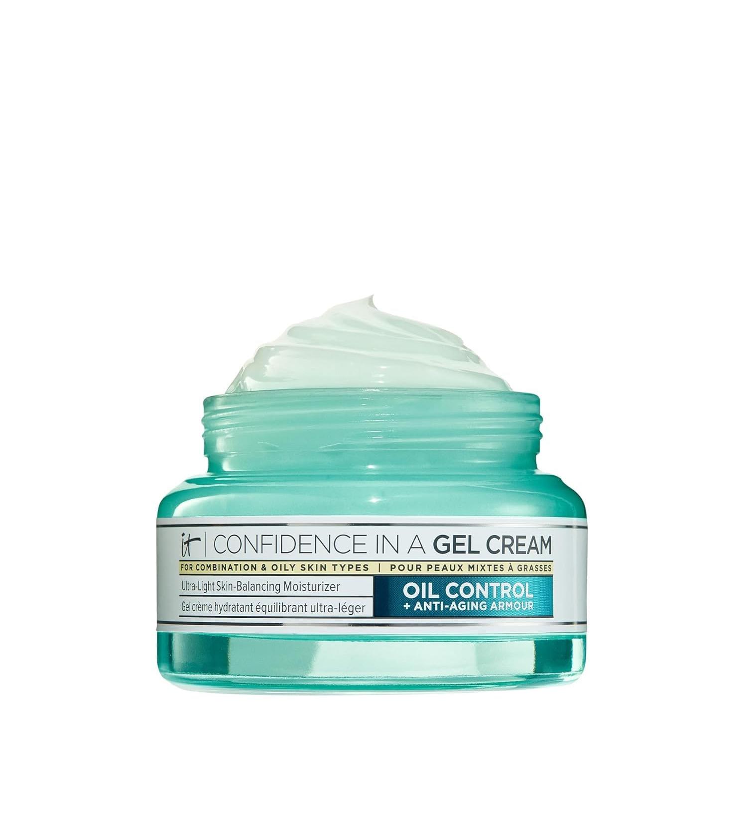 IT Cosmetics Confidence in a Gel Cream - Oil Control Moisturizer Hydrating & Non-Comedogenic Reduces Shine & Pores with Niacinamide Vitamin E & Peptides - 2.0 oz - International Shipping Available - Buy Online on GoSupps.com
