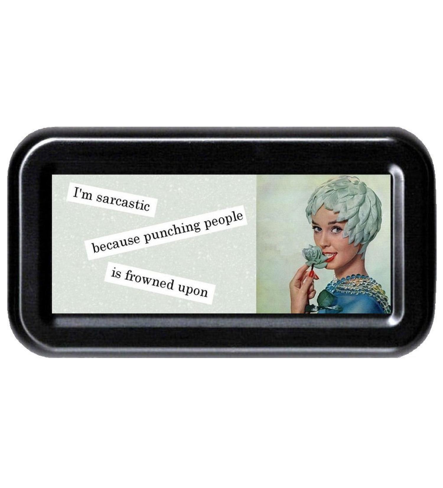 I'm Sarcastic Because Punching People is Frowned Upon Sarcasm Funny Retro Tampon Case