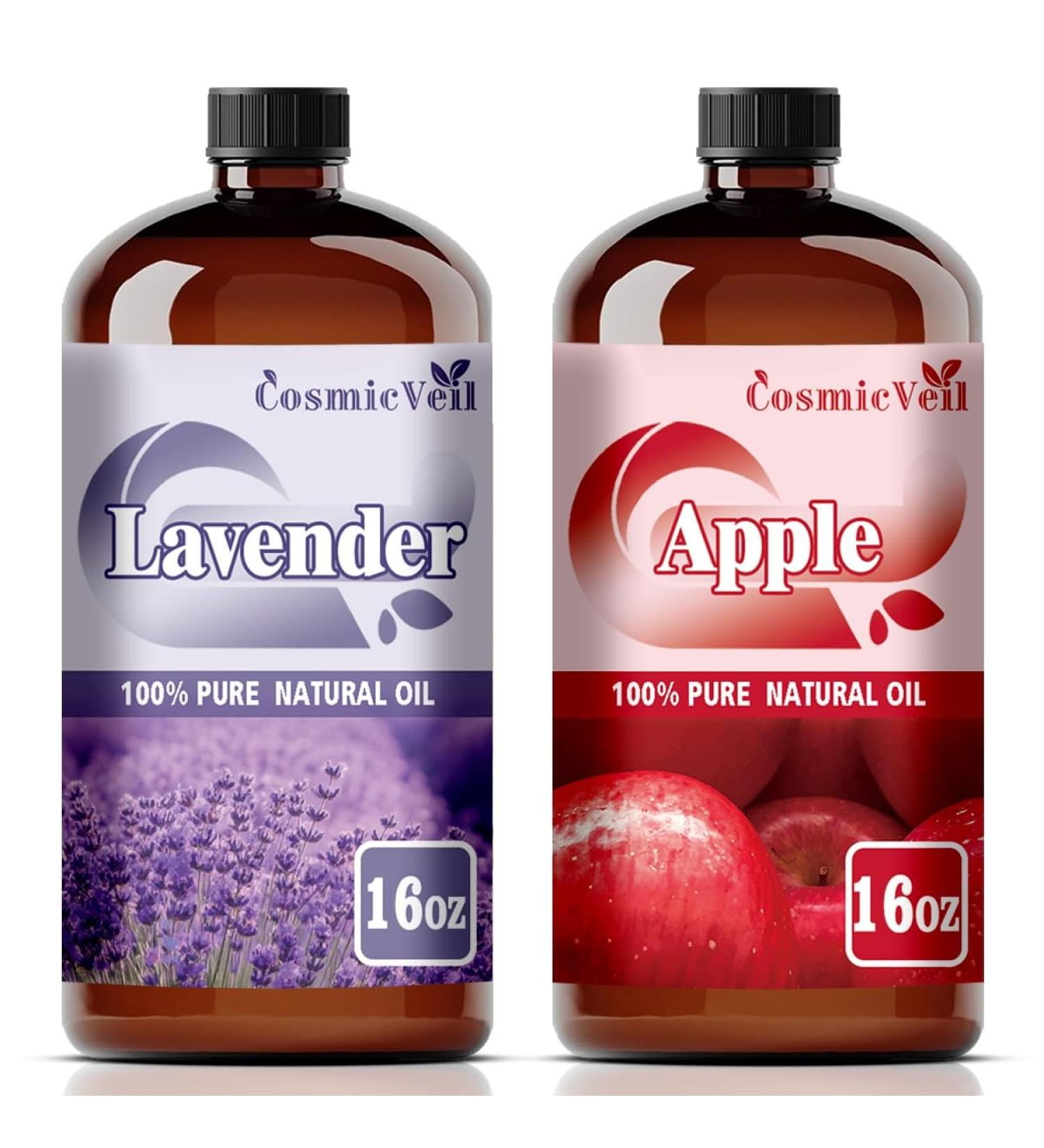 Lavender Essential Oil and Apple Fresh Essential Oil 16 Fl Oz (480Ml) Fragrance Oil for Aroma Diffuser Humidifier Home Fragrance Spa Cleaning Body Care Massage Yoga DIY Candle - Buy Online on GoSupps.com
