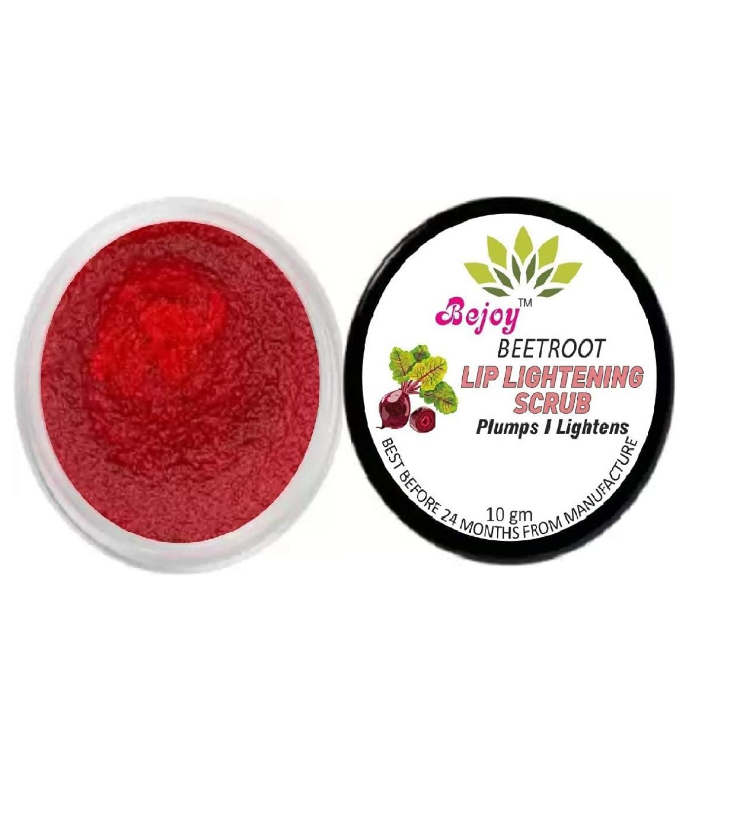 Beetroot lip scrub with Beetroot Extracts For Lightening & Brightening Dull Lips Damaged Lips Best for Men & Women 100% Organic 10gm