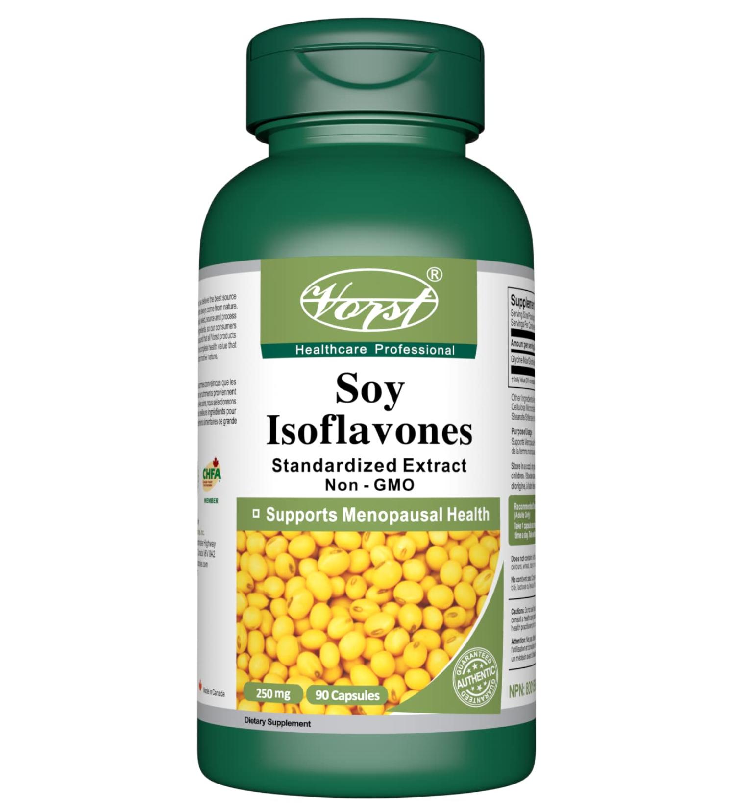 VORST Soy Isoflavones 250mg Standardized Extract 90 Capsules | Menopause Supplement for Hormone Balance & Relief for Hot Flashes and Night Sweats | 1 Bottle 90 count (Pack of 1) - Buy Online on GoSupps.com
