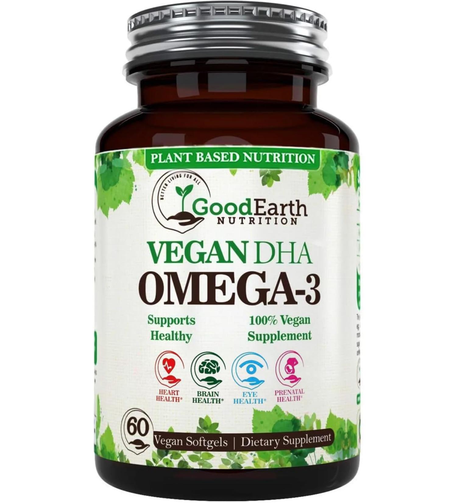 Algal Oil - Vegan DHA Omega 3 Fish Oil Supplements - Brain Booster Supplement & Prenatal Vitamin -Provides Healthy Heart & Immune Support - Burpless Algae Supplement - 60 Mini Fish Softgels - Buy Online on GoSupps.com