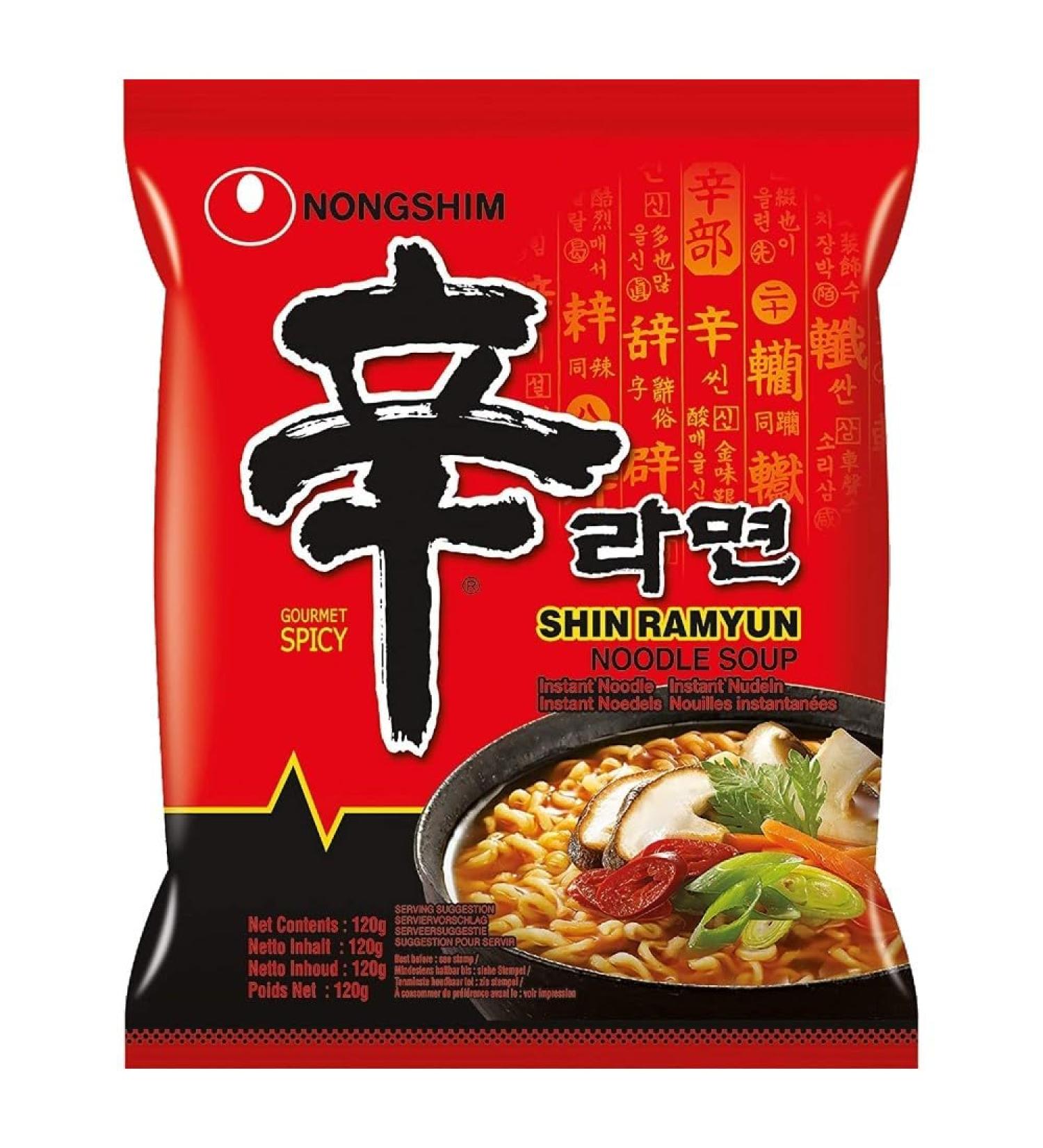 Nong Shim Shin Ramyun Instant Ramen Noodle Halal 120g (Pack of 20) Include Free SPIRITCROWD Chopsticks - Buy Online on GoSupps.com