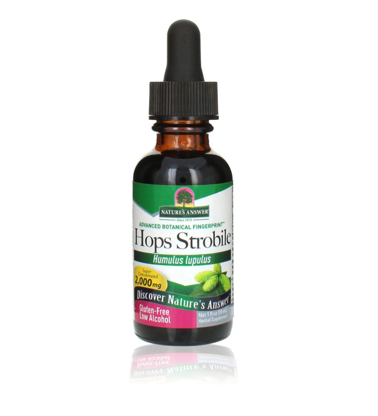 Nature's Answer Hops Herb Extract 1oz | Organic Alcohol | Cognitive Function Support | Stress & Sleep Aid - Buy Online on GoSupps.com