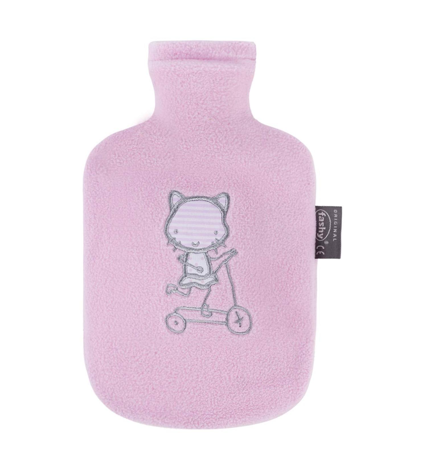 Fashy hot water bottle for children with fleece cover pink 0.8 L 1 pack (1 x 1 piece)