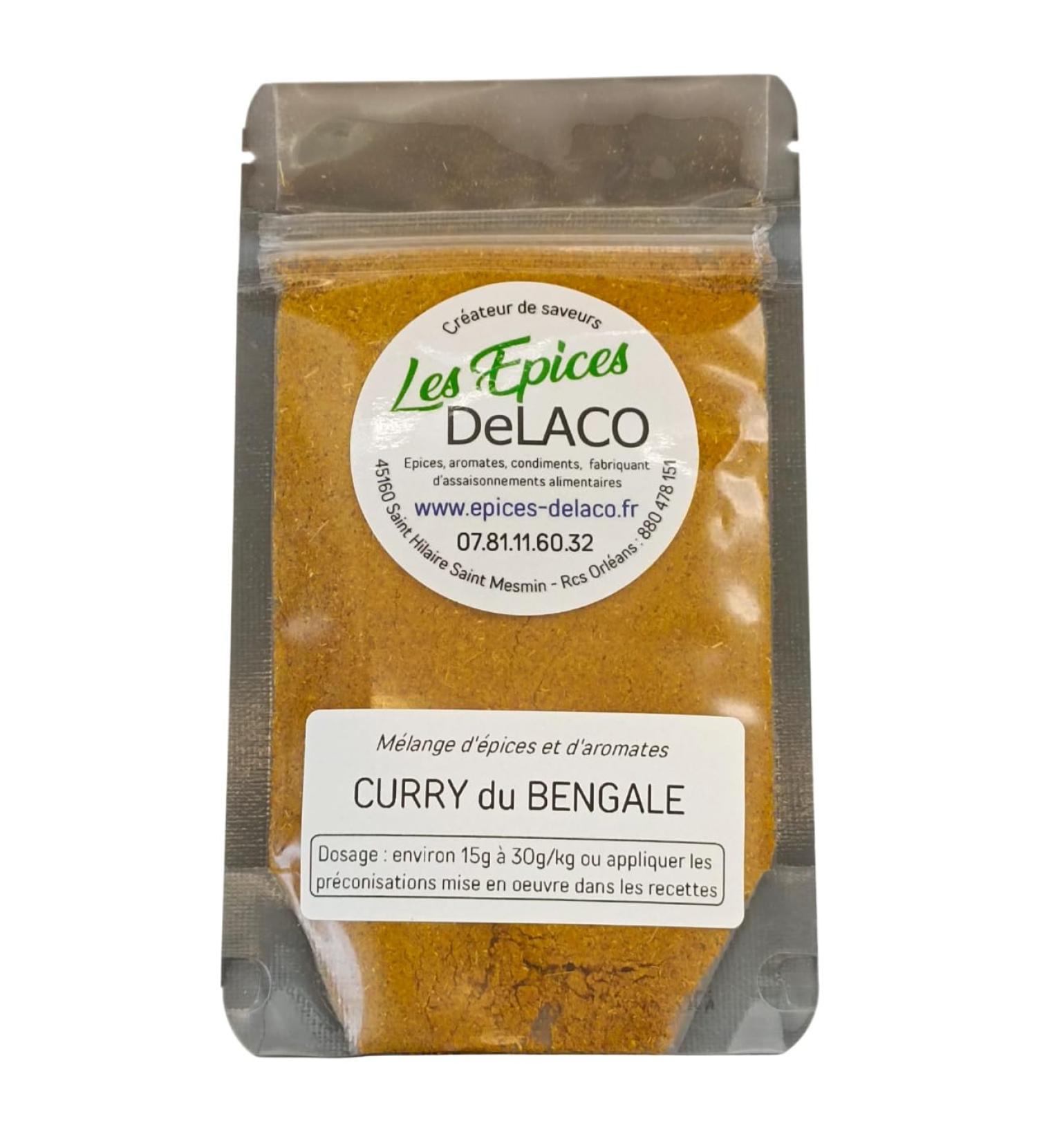 CURRY du BENGALE 50g S ... m langes d' pices herbes aromates condiments piments pour viandes poissons l gumes marinades salades barbecue - Les EPICES DeLACO - Buy Online on GoSupps.com