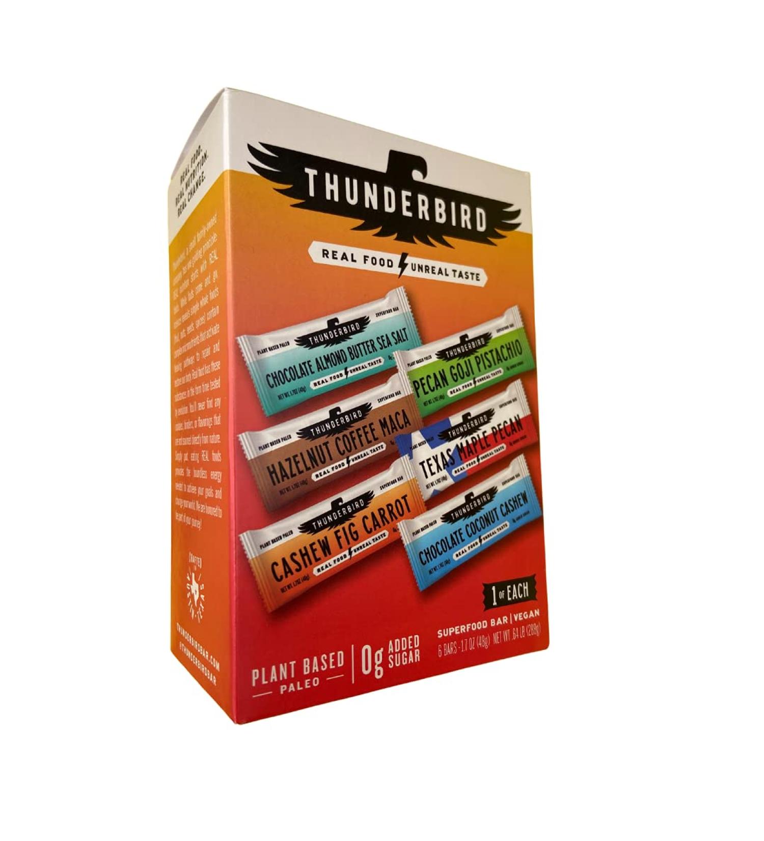 Thunderbird Paleo and Vegan Hiking Food Snacks - Real Food Energy Bar - Fruit & Nut Bars - No Added Sugar - Gluten Free - Non-GMO - 6 Pack Bestsellers Variety Pack - Buy Online on GoSupps.com