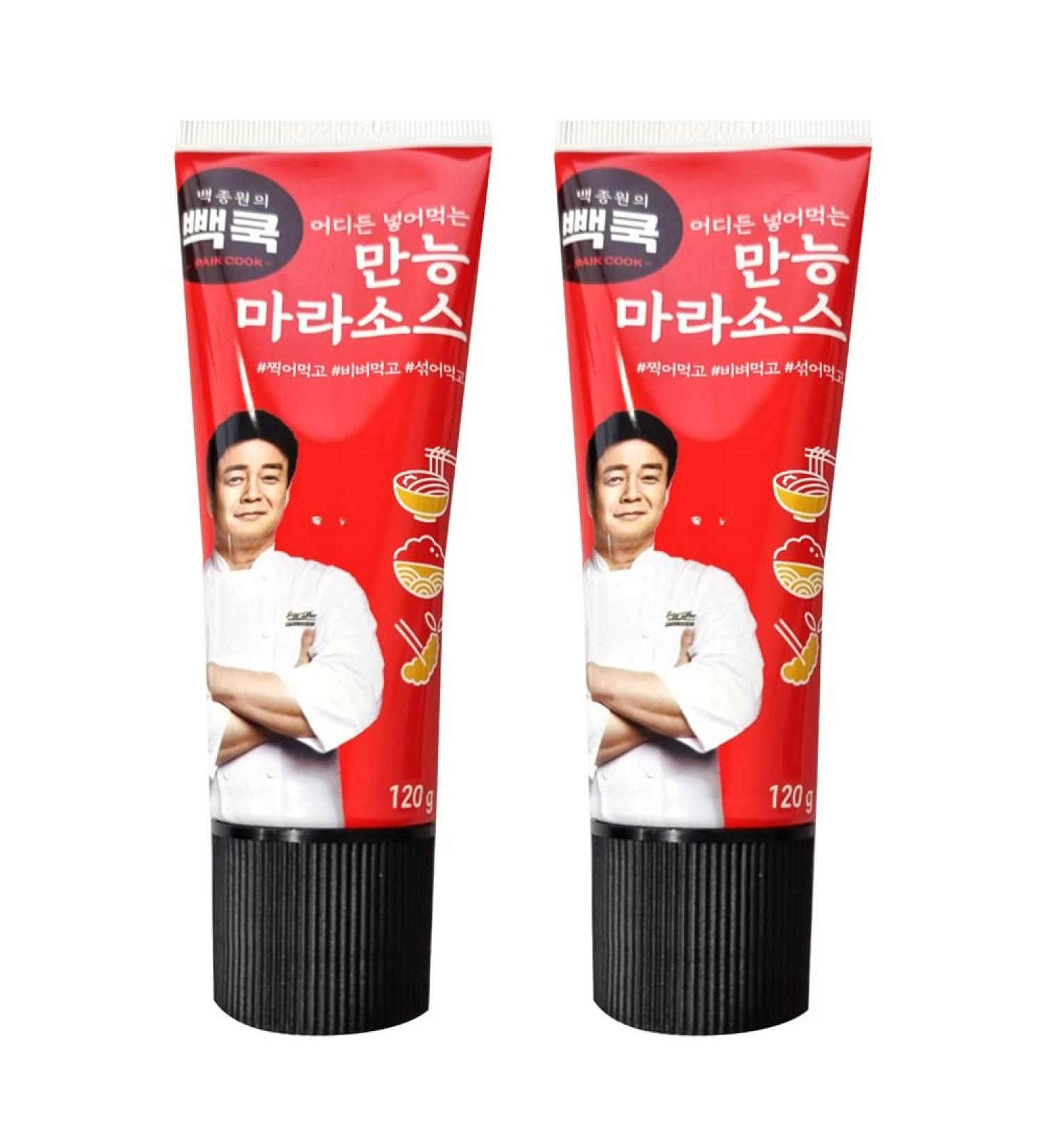Korean Chief Paik Mala Paste Spicy Sichuan Hot Sauce (2 Pack) for Noodles, BBQ, Rice - 120g/4.87oz - Baek Jong Won - Buy Online on GoSupps.com