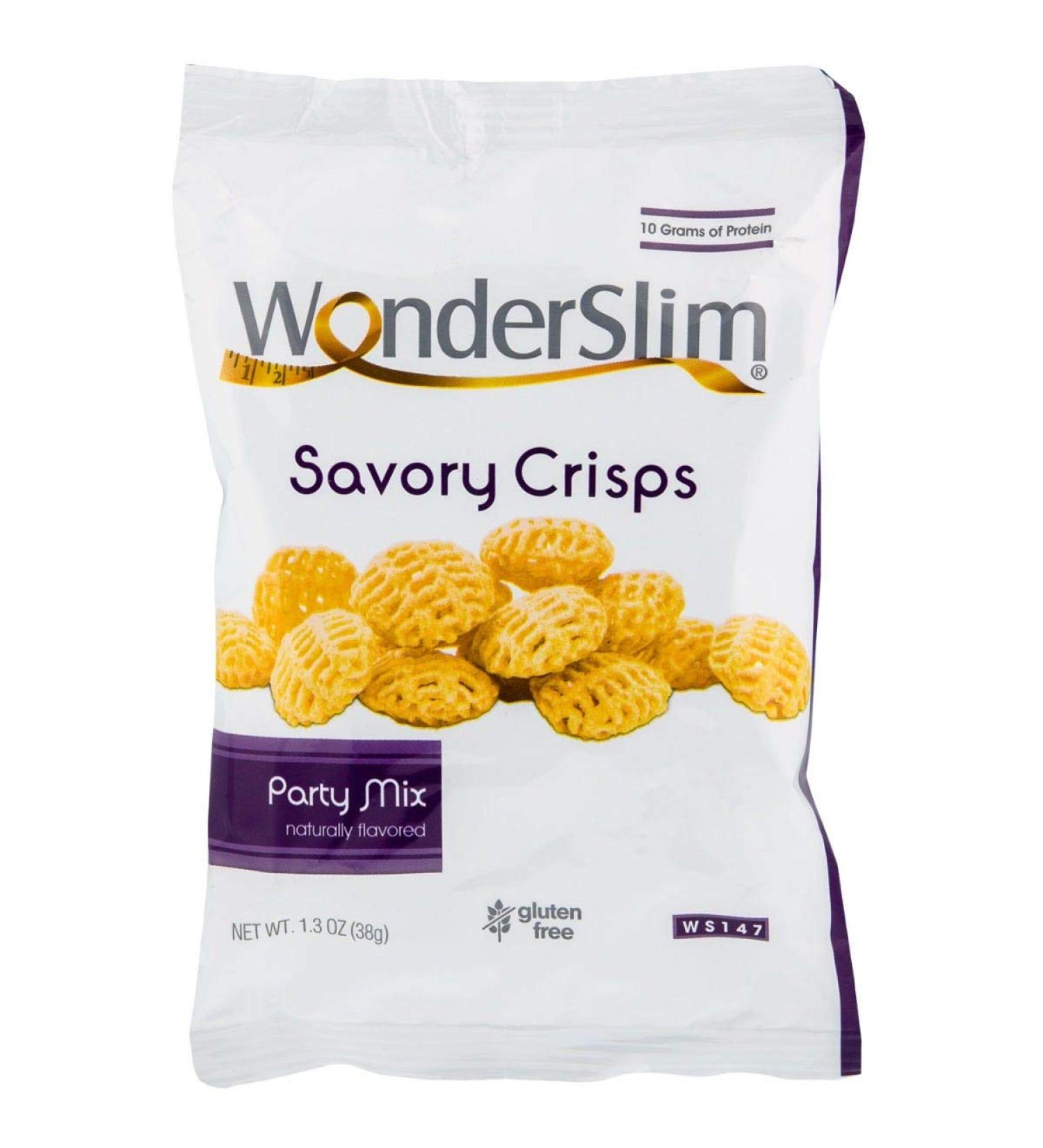 WonderSlim Protein Crisps Party Mix 10ct Value Pack - High Protein Snack - Low Fat & Sugar - 1.3oz (Pack of 10) - Buy Online on GoSupps.com