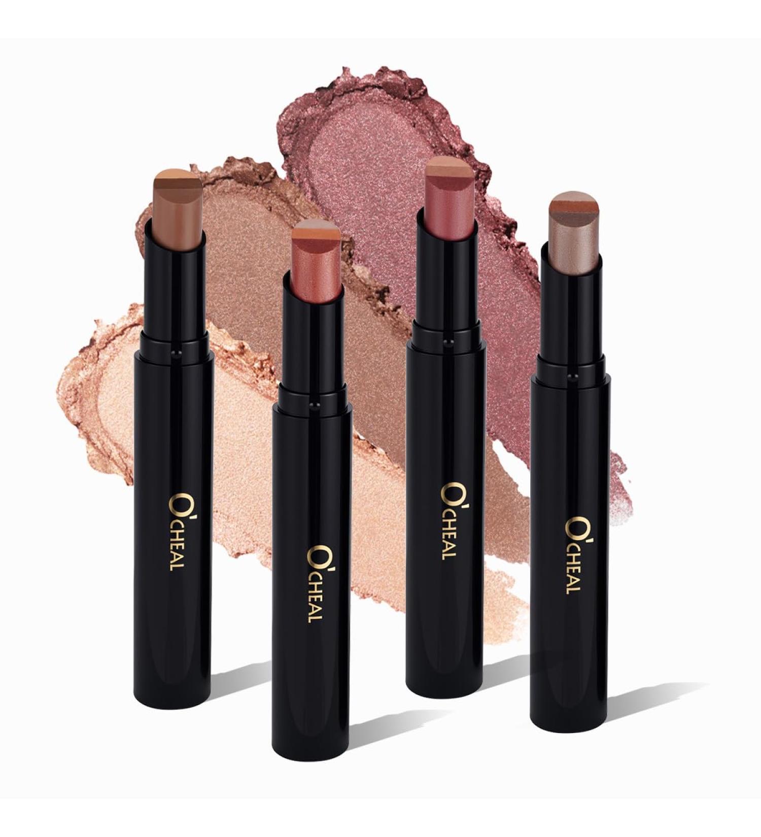 O'CHEAL Lot de 4 crayons de fard paupi res d grad de trois couleurs - Effet mat - Brillant - Imperm able - Longue dur e - Convient pour le maquillage quotidien - Buy Online on GoSupps.com