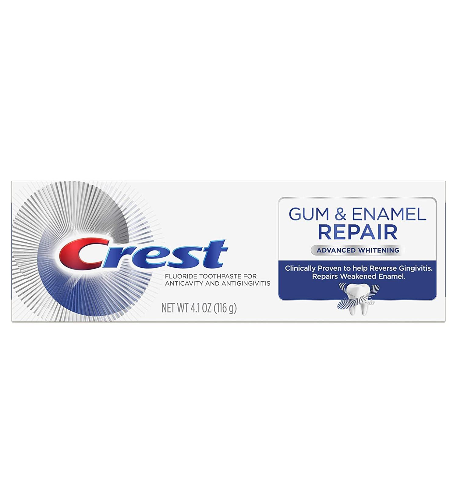 Crest Gum & Enamel Repair Toothpaste Advanced Whitening 4.1 oz pack of 1 Unflavored 4.1 Ounce (Pack of 1)