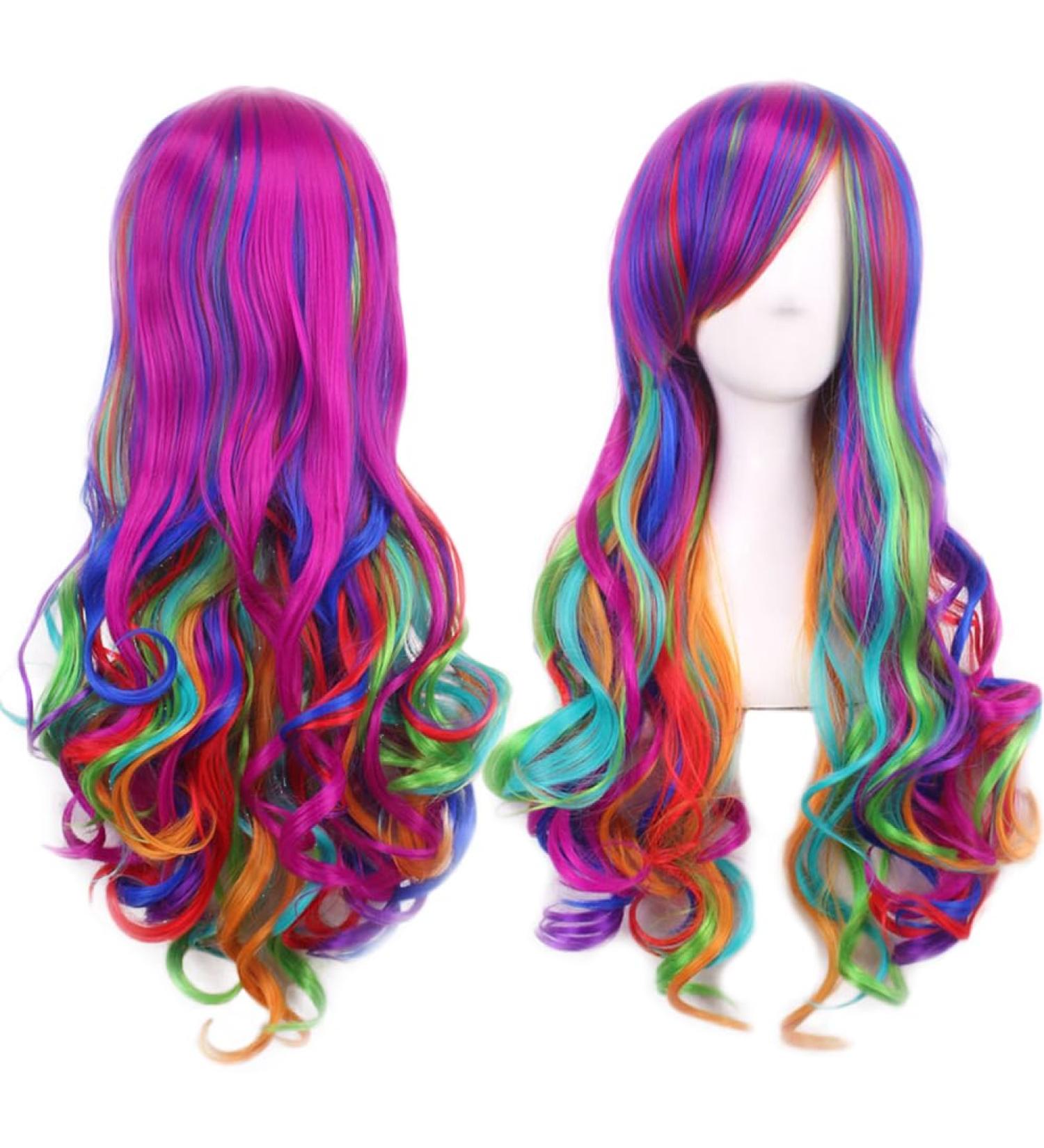 Ateid 70cm Long Wavy Multicolor Wig for Women | Includes Wig Cap | Shop Now! - Buy Online on GoSupps.com