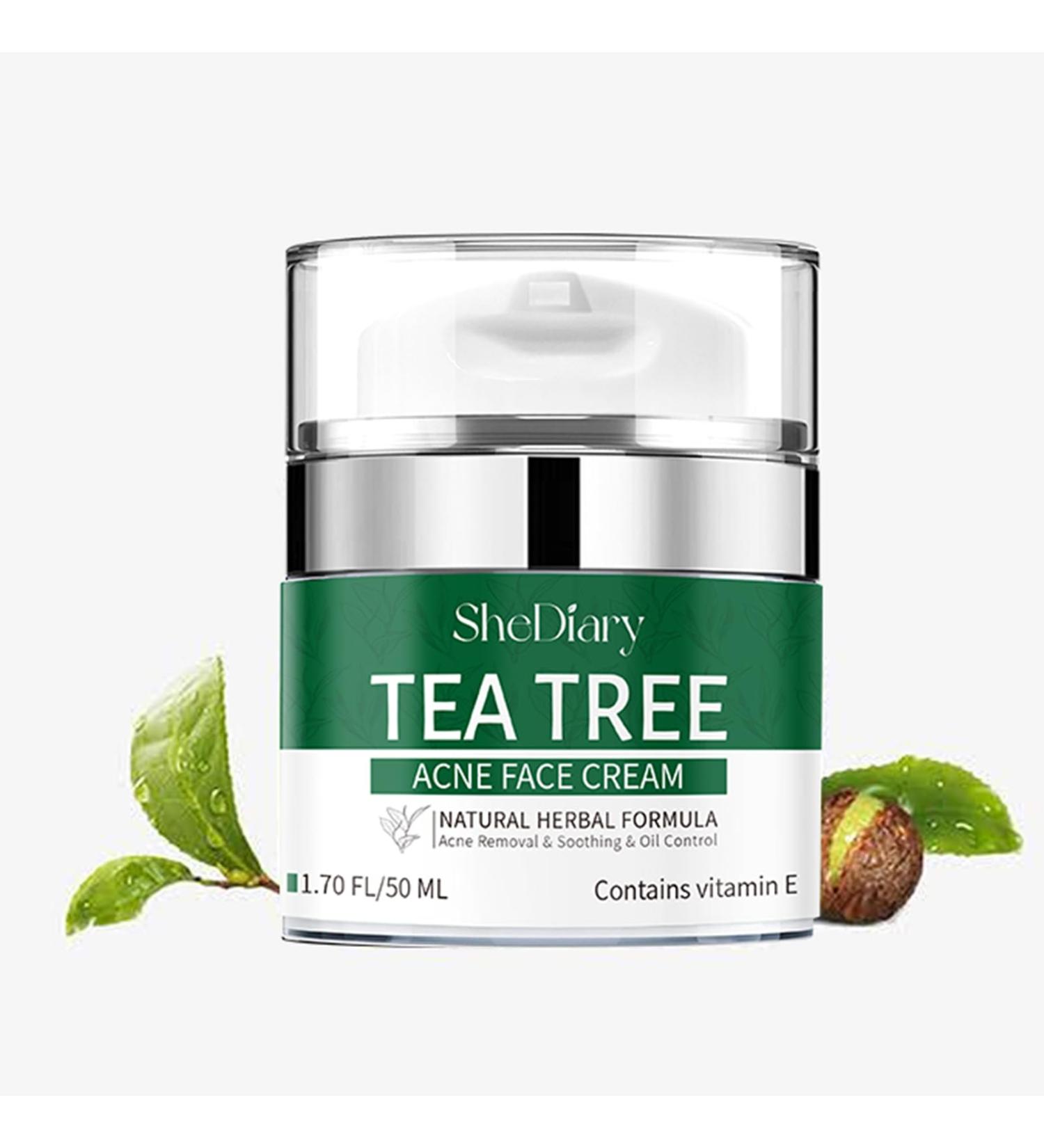 Tea Tree Acne Cream Face Moisturiser for Acne Treatment and Spot Treatment Face cream with Aloe Spot cream for Face for All Skin Types - Buy Online on GoSupps.com