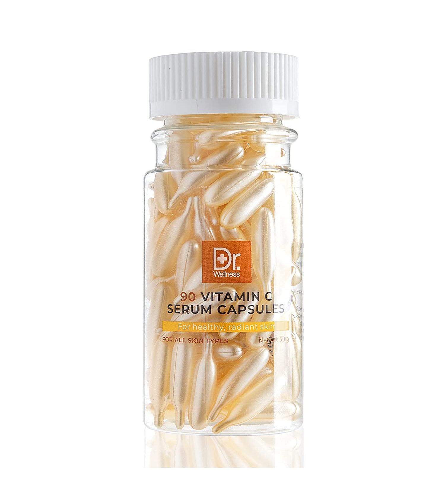Dr. Wellness Moisturizing Anti-Aging Serum Capsules with Vitamin C - 90 Count for Glowing Radiant Skin - Buy Online on GoSupps.com