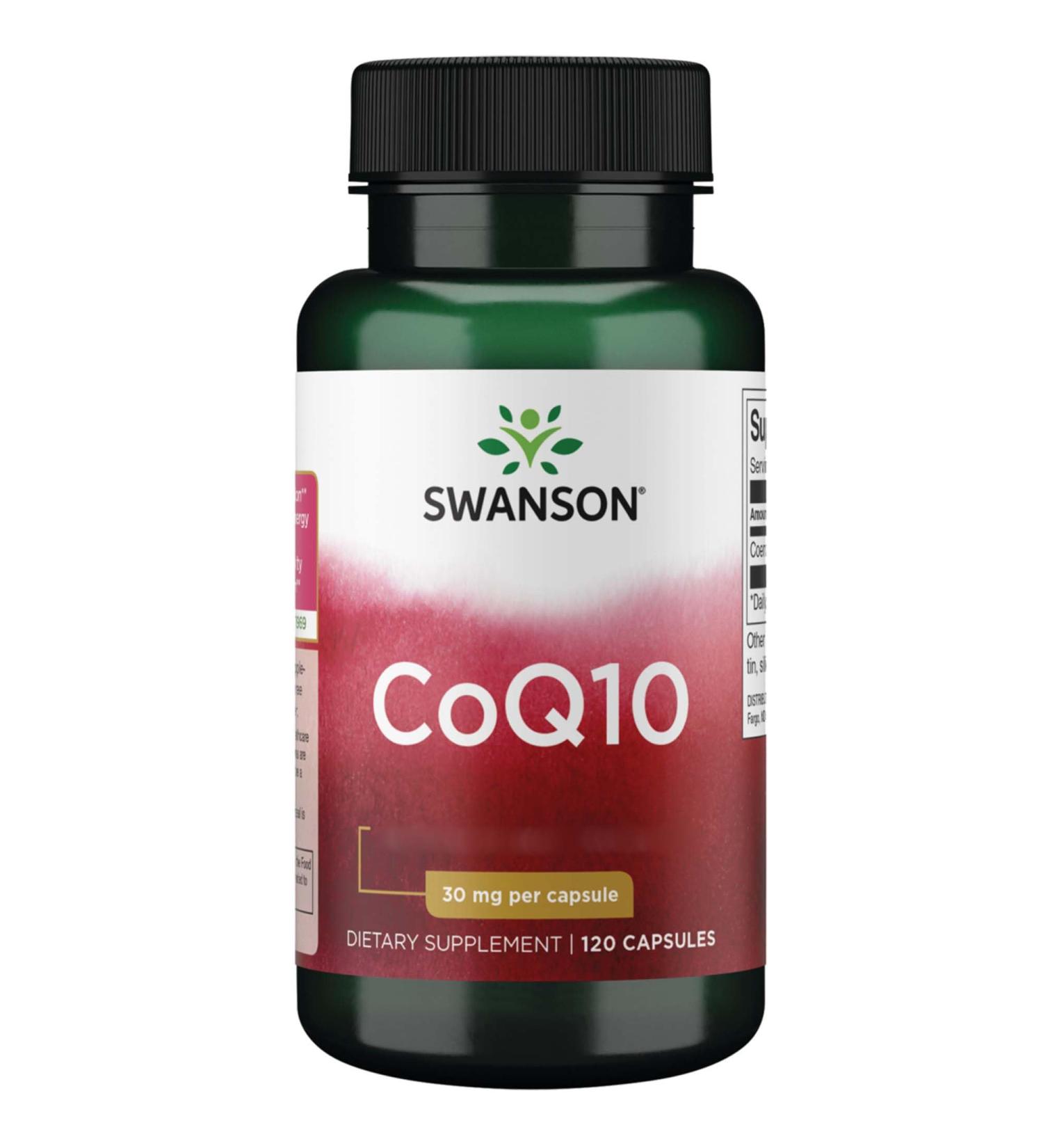 Swanson CoQ10 30mg Ubiquinone - High Dosage Soy-Free Gluten-Free Non-GMO - 120 Capsules | Laboratory Tested for Optimal Health - Buy Online on GoSupps.com