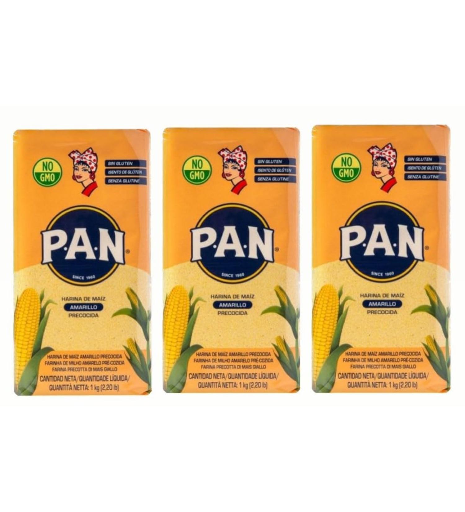 Harina PAN Pre-Cooked Yellow Maize Meal - 1kg (Pack of 3) - Buy Online on GoSupps.com