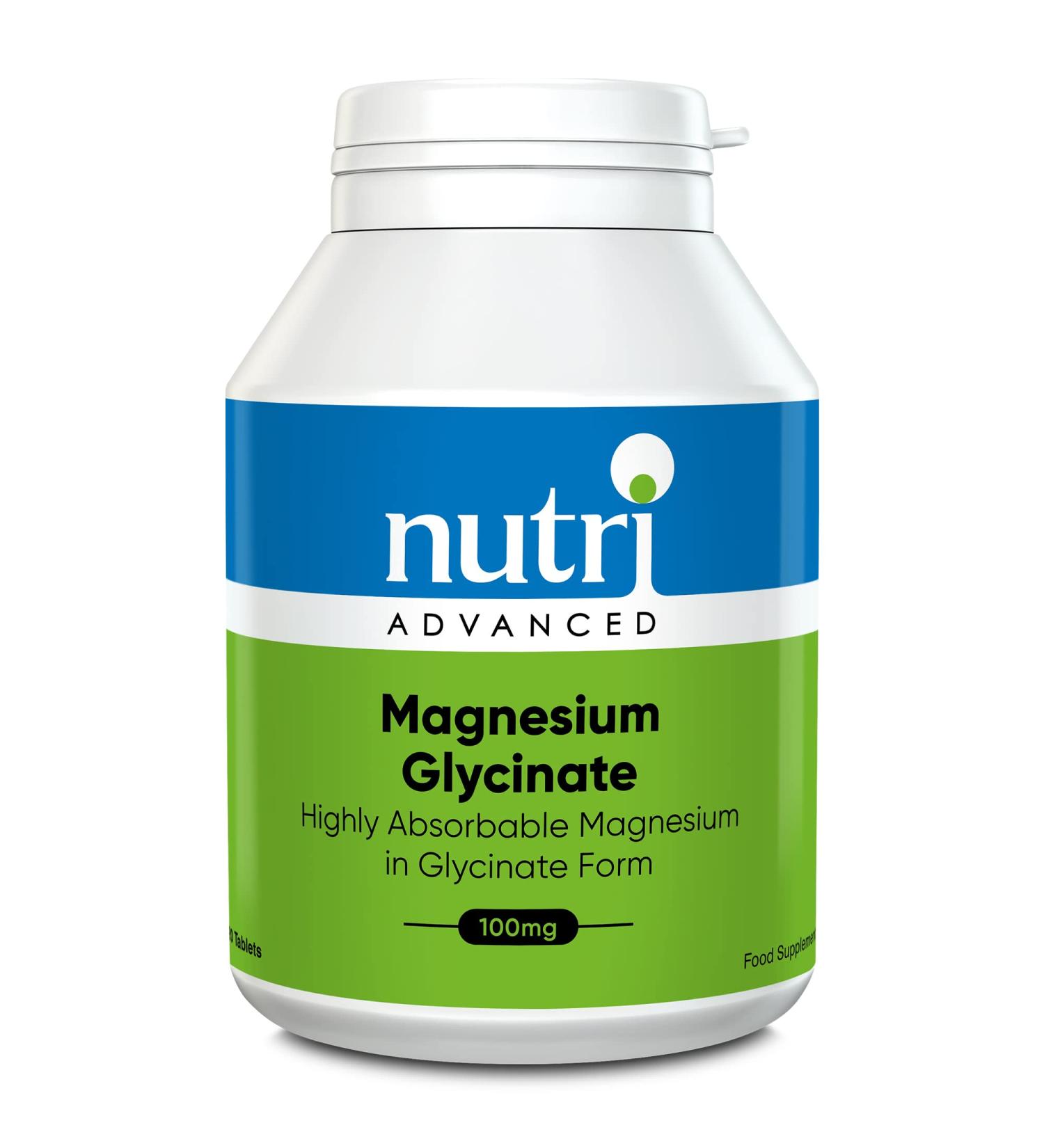 Nutri Advanced Magnesium Glycinate 100mg - High Strength Sleep Support Supplement - 120 Tablets - Buy Online on GoSupps.com