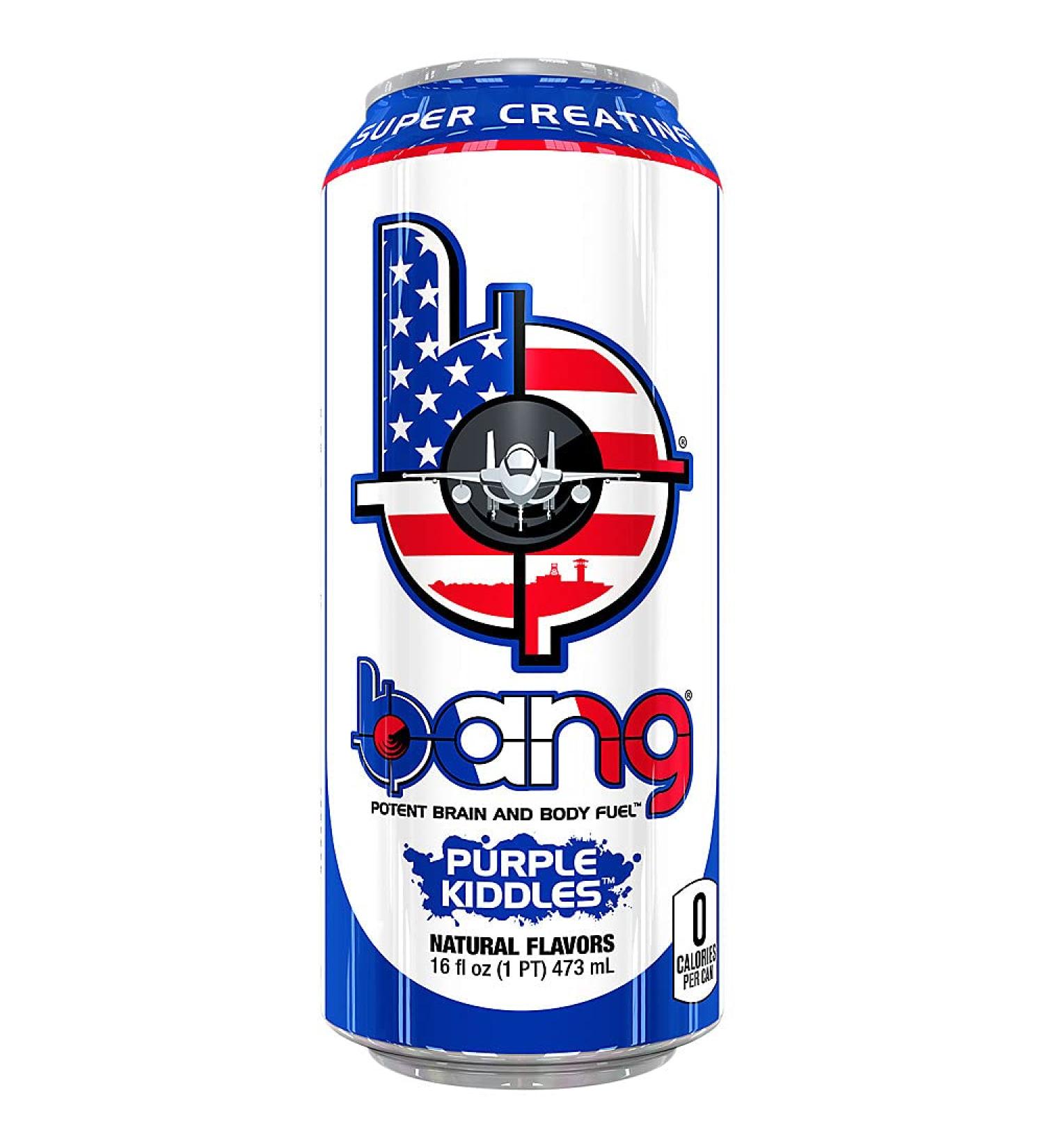 Bang Energy Drink with CoQ10 & Creatine Purple Kiddles - 12 Drinks, 16 Fl Oz. Each - Buy Online on GoSupps.com