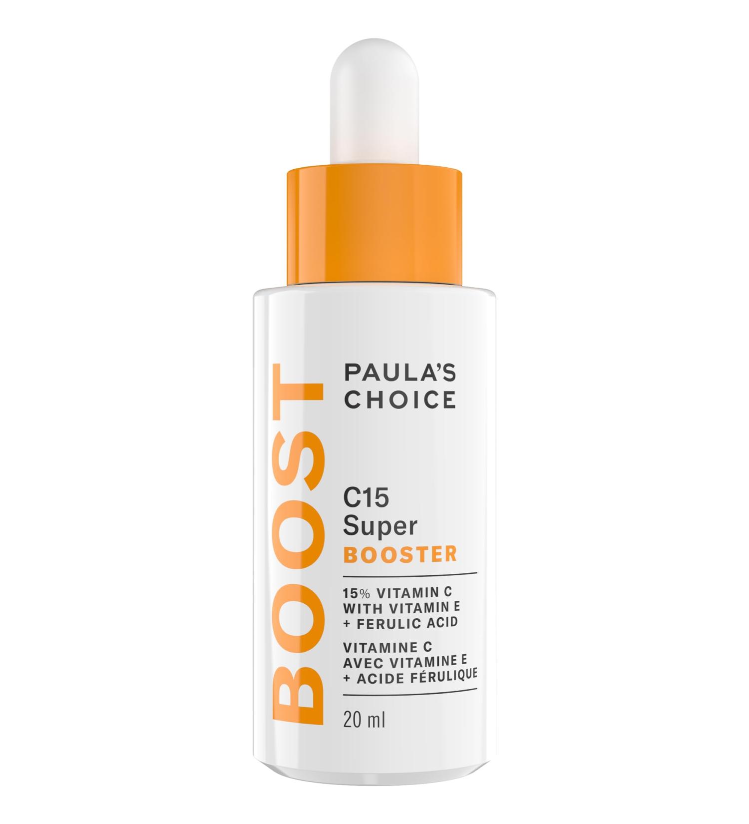 Paula's Choice C15 Super Booster 15% Vitamin C with Vitamin E & Ferulic Acid Brightening Serum for Discolouration Dark Spots & Wrinkles Fragrance-Free & Paraben- Free 20 mL - Buy Online on GoSupps.com