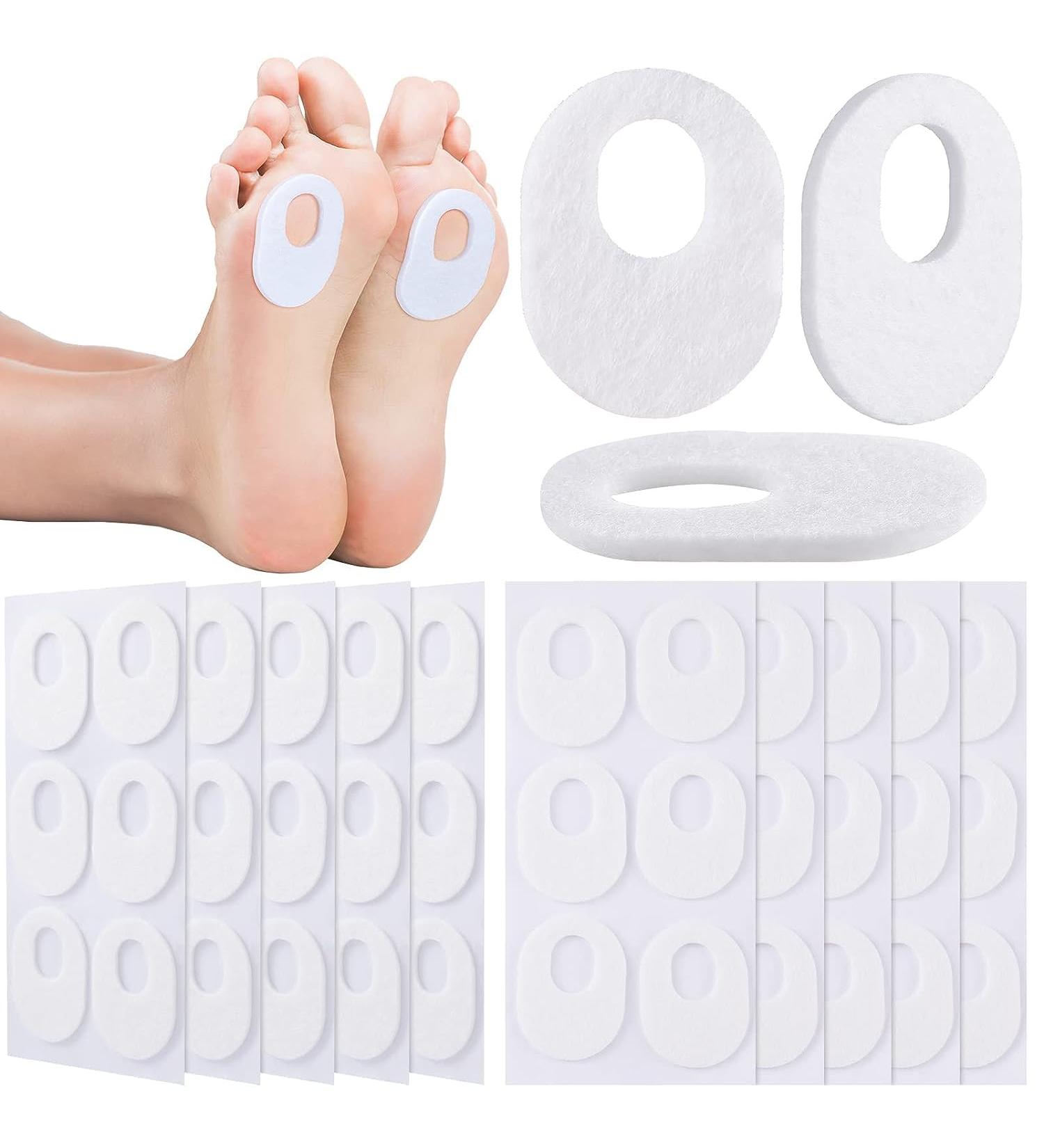 Callus Pads Soft Felt Callus Oval Shape Corn Pads for Bottom of Foot Adhesive Foot Corn Pads for Men Women Feet Toes Heel Pain Relief Foam Callus Cushions Foot Care Cushions Corn Protectors