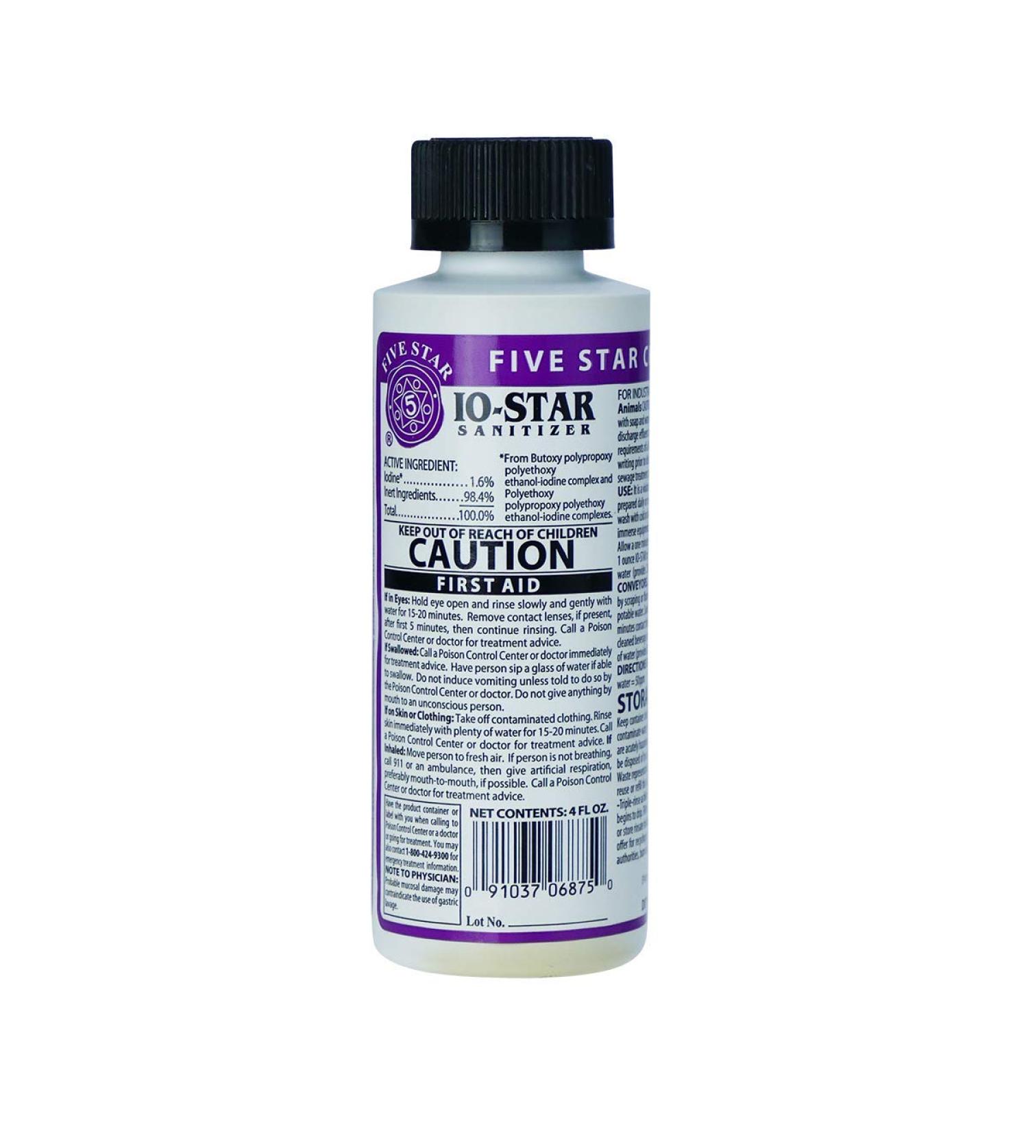 Five Star IO Star 4oz Brew Sanitizer - Low-Foaming Iodophor - Buy Online on GoSupps.com