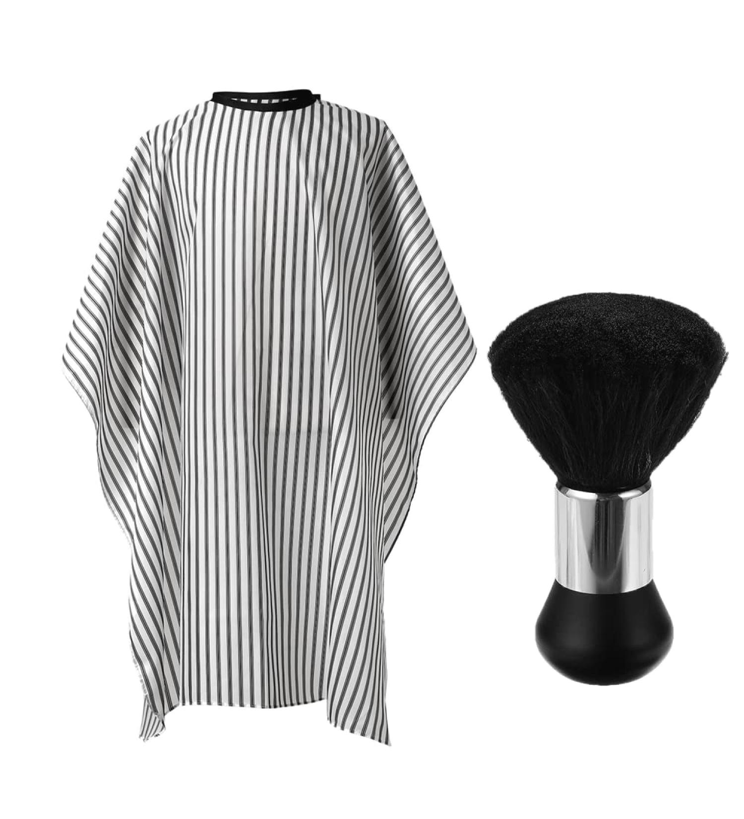 Borogo Professional Waterproof Barber Cape - Hair Cutting Salon Cape with Snap Closure, White Stripe Design - Buy Online on GoSupps.com