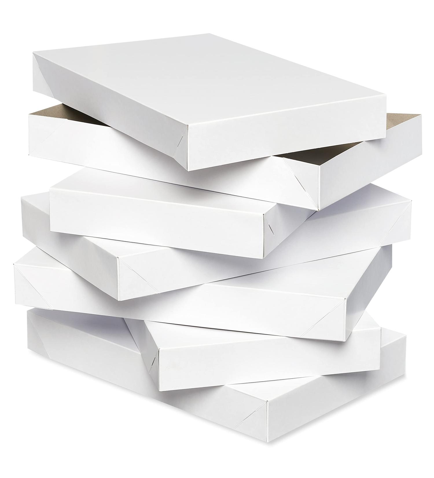 American Greetings White Shirt Boxes with Lids - 6-Count, Perfect for Birthdays, Easter, Mother's Day, Father's Day, Graduation and More! (14.75'' x 9.5'') - Buy Online on GoSupps.com
