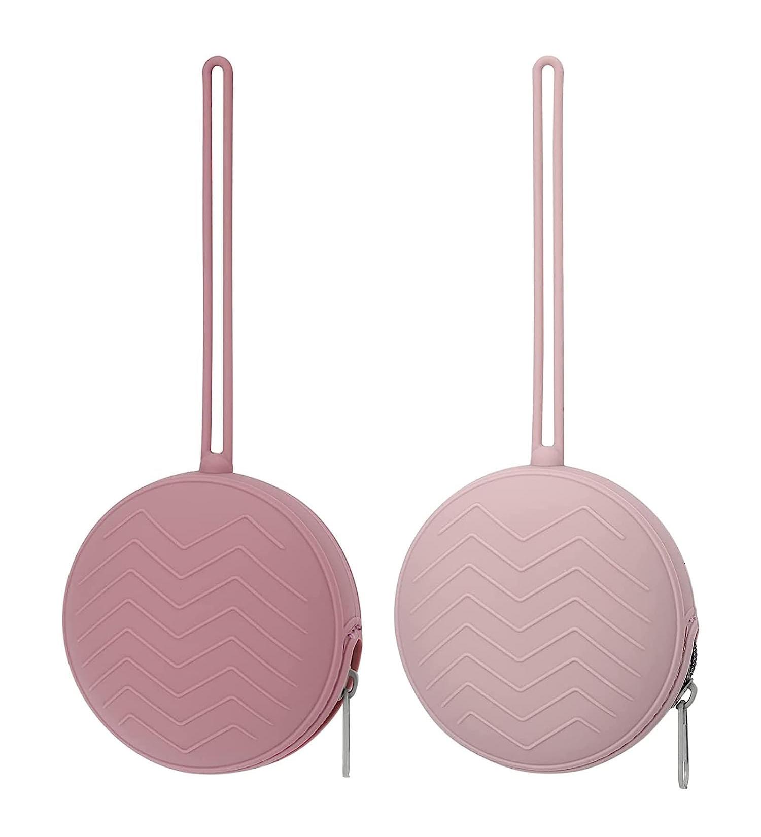 2PC BPA-Free Silicone Pacifier Box for Girls | Portable Storage Holder for 2 Pacifiers | High-Quality Baby Accessories in Pink - Buy Online on GoSupps.com