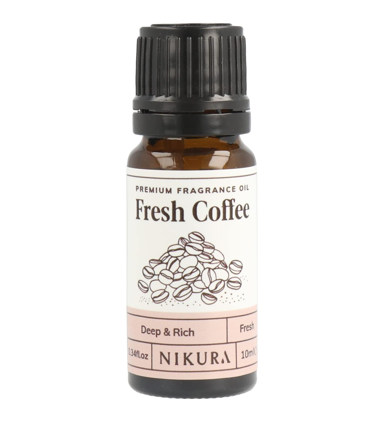 Nikura Fresh Coffee Fragrance Oil - 10ml | Ideal for Soap Making, Candle Making, Wax Melts & Diffusers | For Bath Bombs, Perfume, Potpourri | Vegan & UK-Made - Buy Online on GoSupps.com
