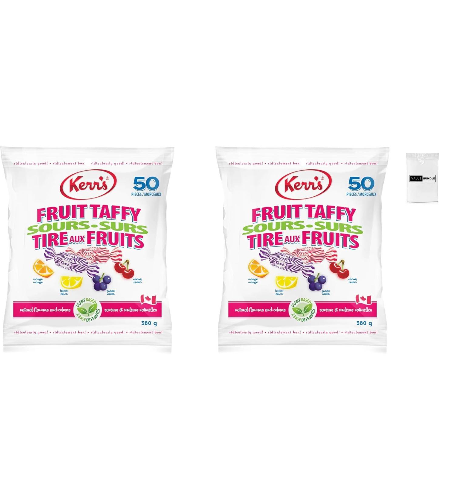 Value Bundle: Kerrs Bulk Candy Taffy Bulk Candy - FRUIT TAFFY SOUR CANDY LARGE Bags - Individually Wrapped Candy - Candies Bonbon Candy Bulk - Snacks & Sweets for Adults & Kids - Custom Value Bundle Branded Package of 2 (Sour Taffy) - Buy Online on GoSupps.com