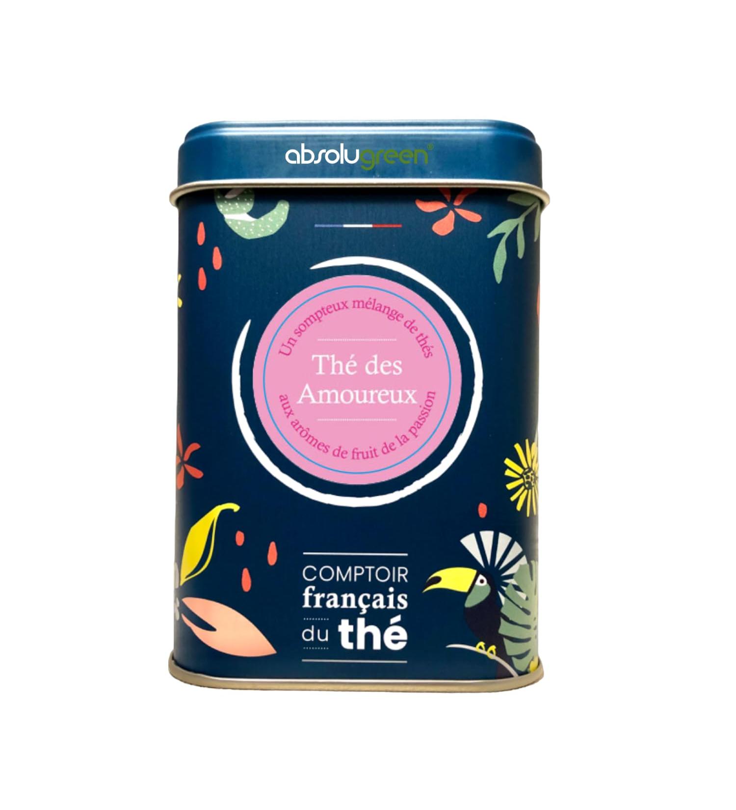 Th Mixte Th des Amoureux Comptoir Fran ais du Th Bo te M tal 80g M lange aux Notes Fruit es et Gourmandes Infusion Douce et Passionn e Fruits Exotiques Floral - Buy Online on GoSupps.com