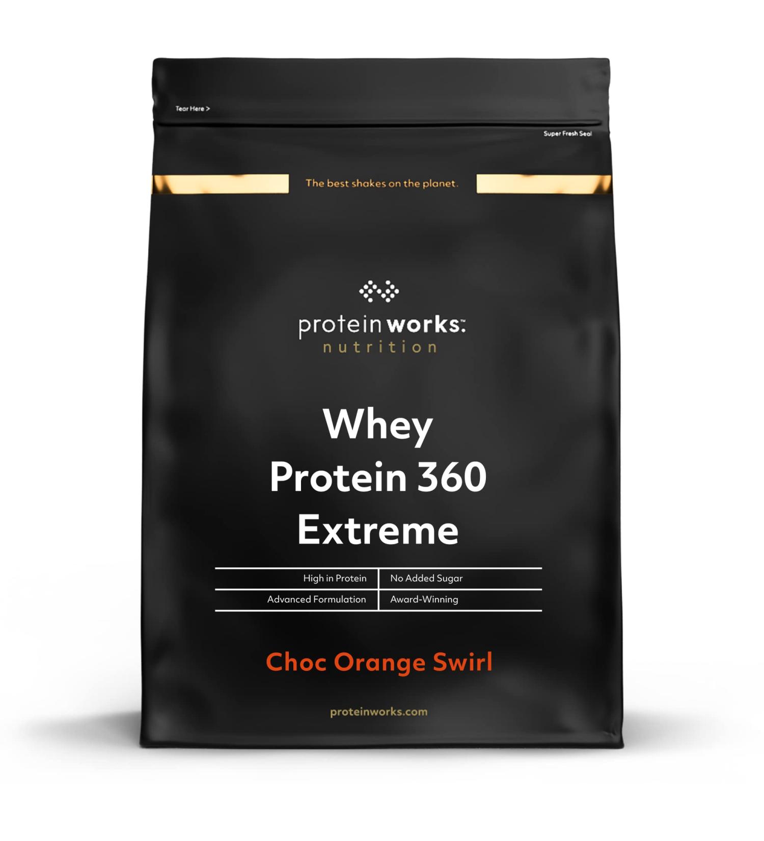 Protein Works - Whey Protein 360 Extreme | Premium Whey Shake | Protein Intake | Premium Protein | 17 Servings | Chocolate-Orange Swirl | 600g - Buy Online on GoSupps.com