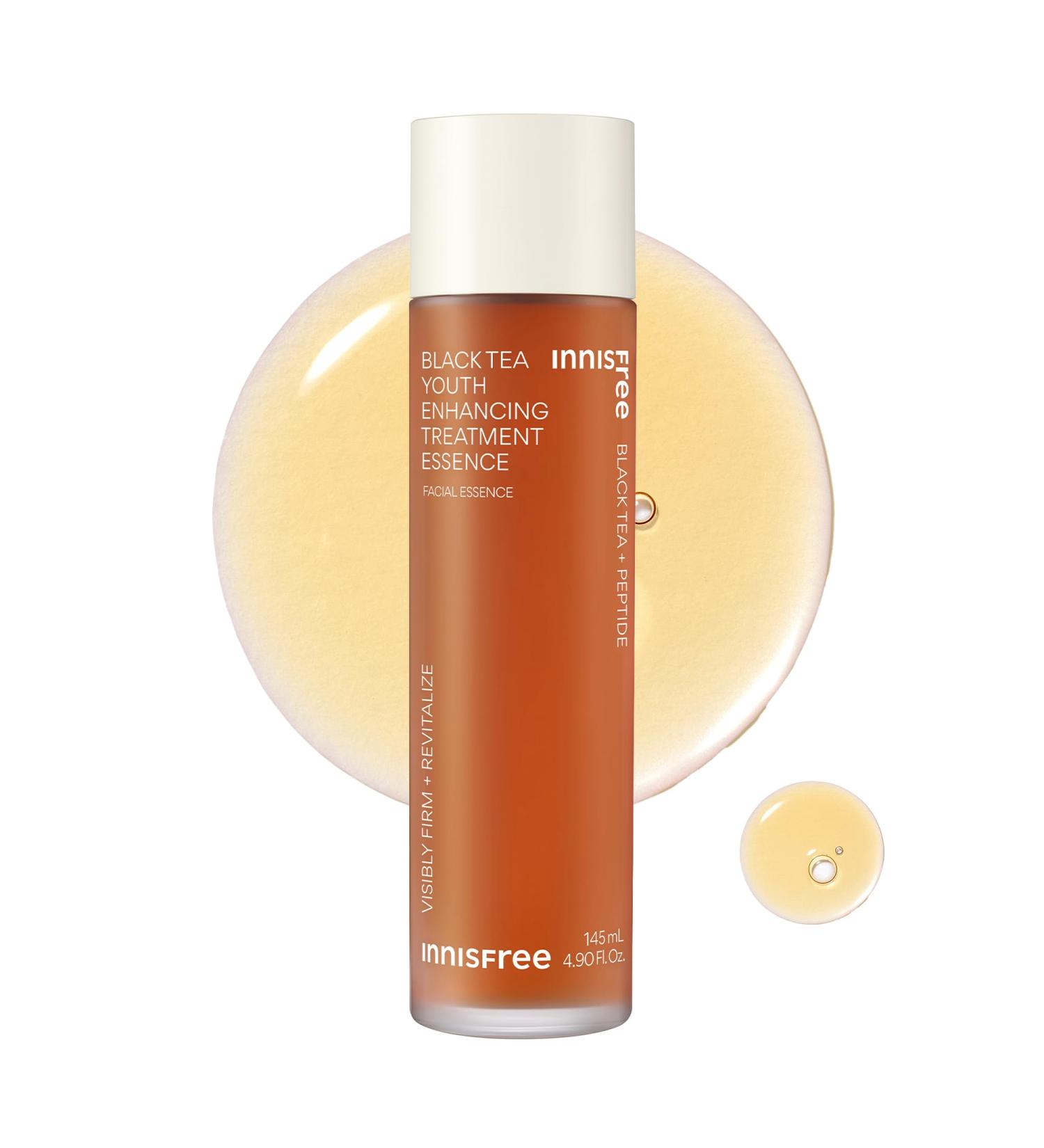 innisfree Black Tea Youth Essence Korean Anti-Aging Treatment with Niacinamide for Radiance Firm Skin Hydration and Barrier Support - Buy Online on GoSupps.com